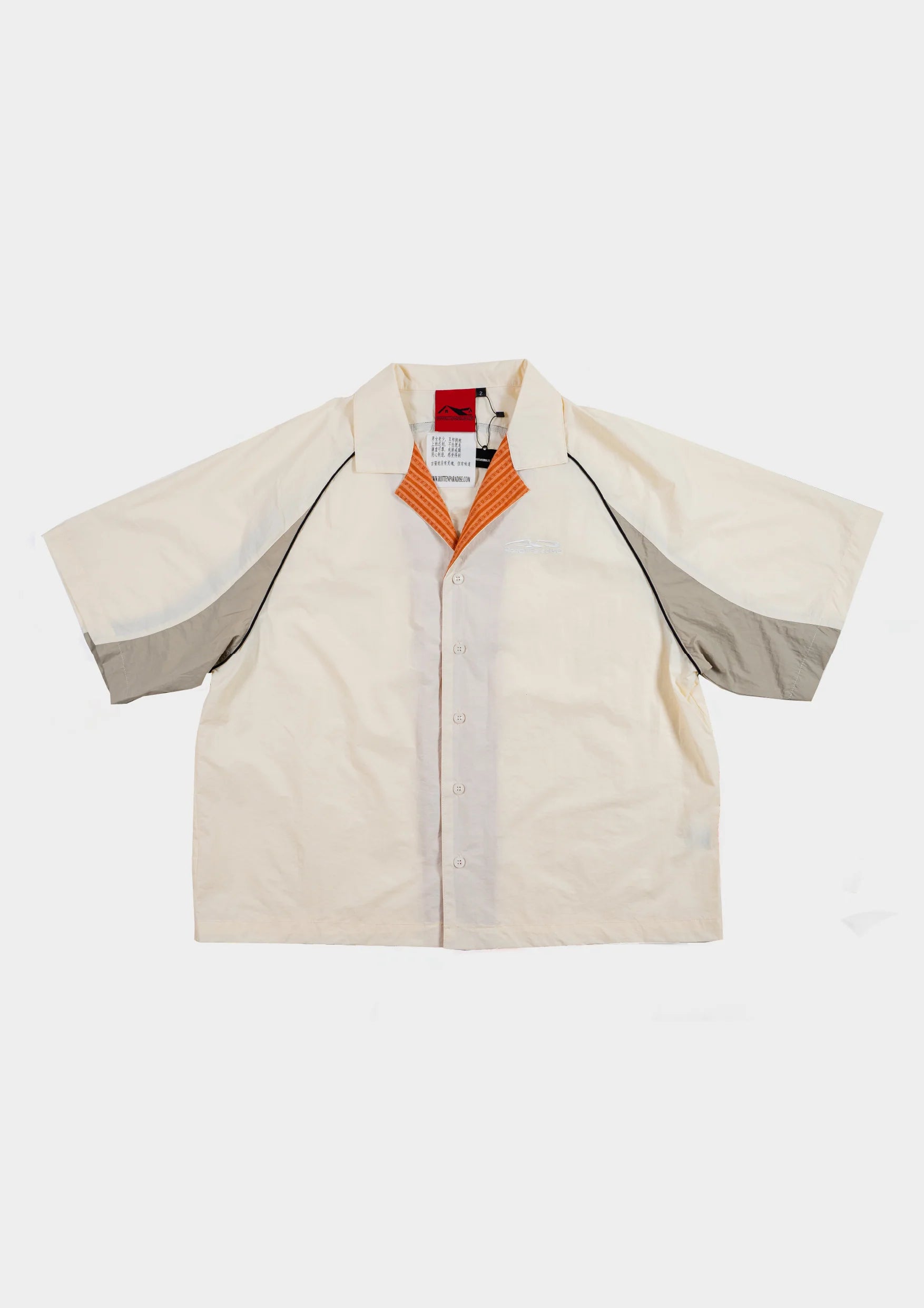 PAPA CONTRAST BOXY SHIRT BEIGE