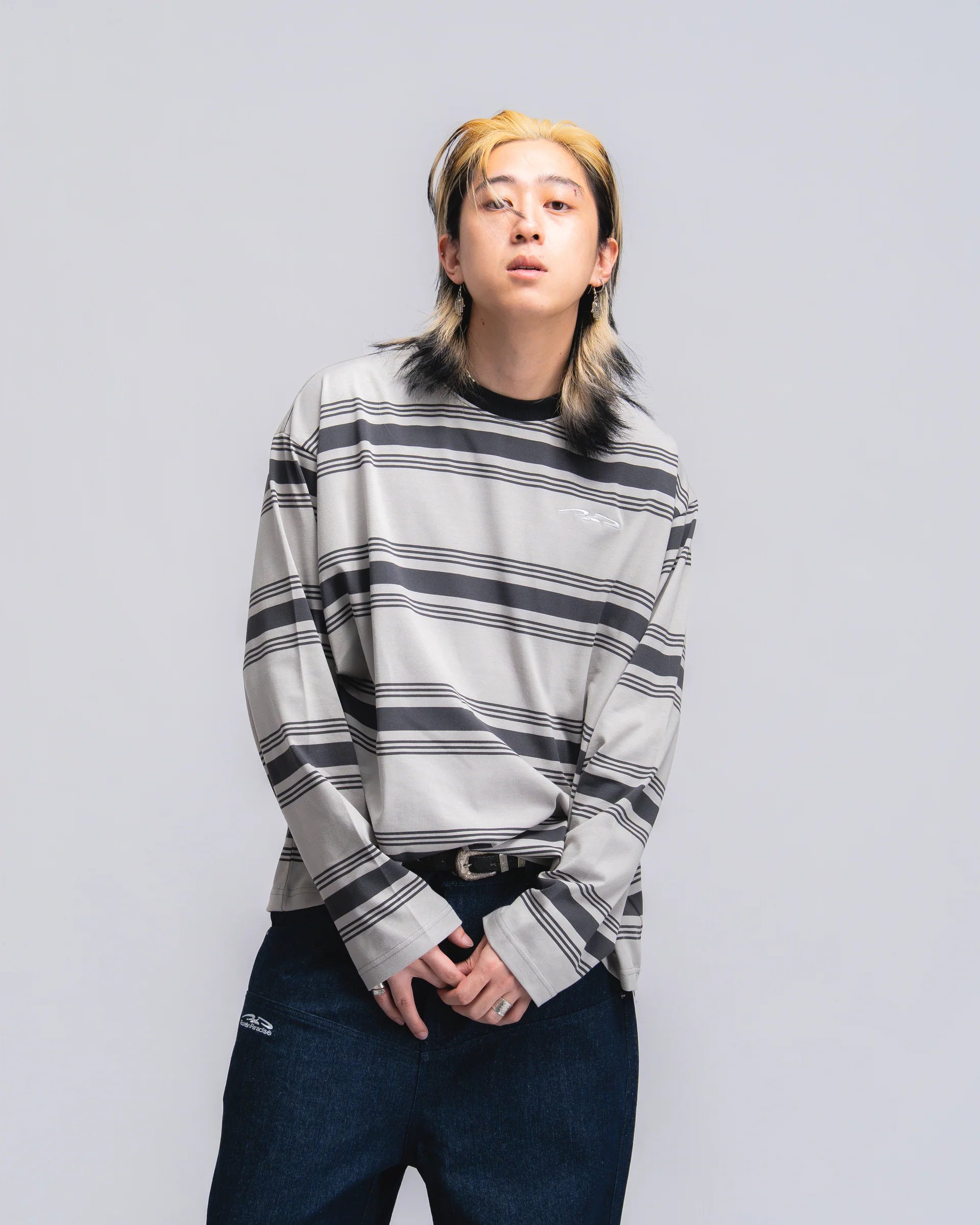 LOGO STRIPE CROPPED L/S TEE