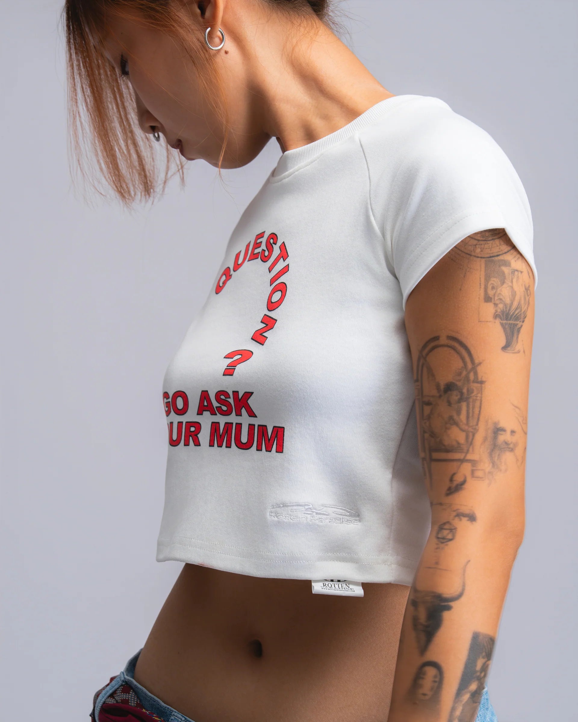 QUESTION MUM BABY TEE WHITE