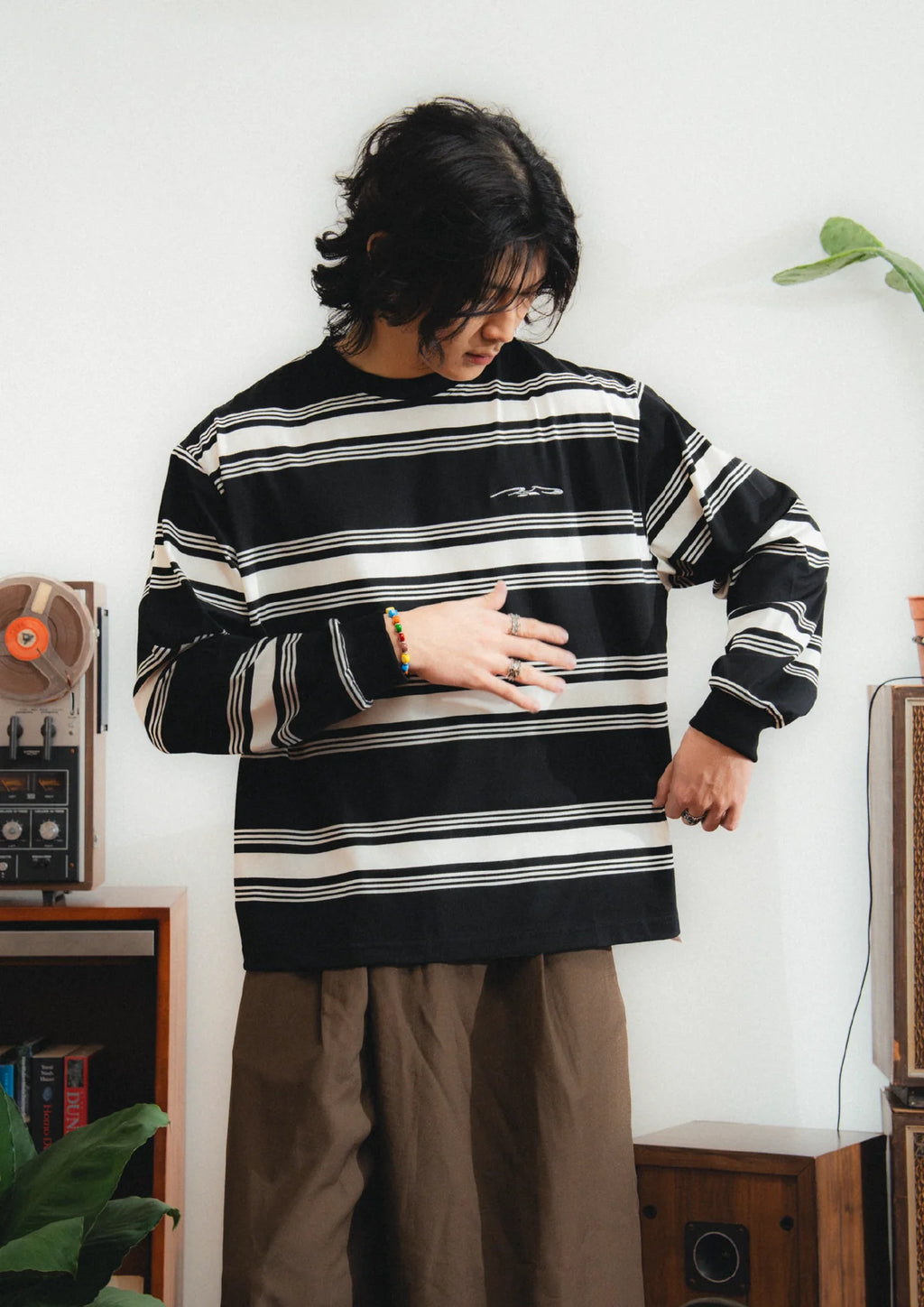 LOGO STRIPE CROPPED L/S TEE
