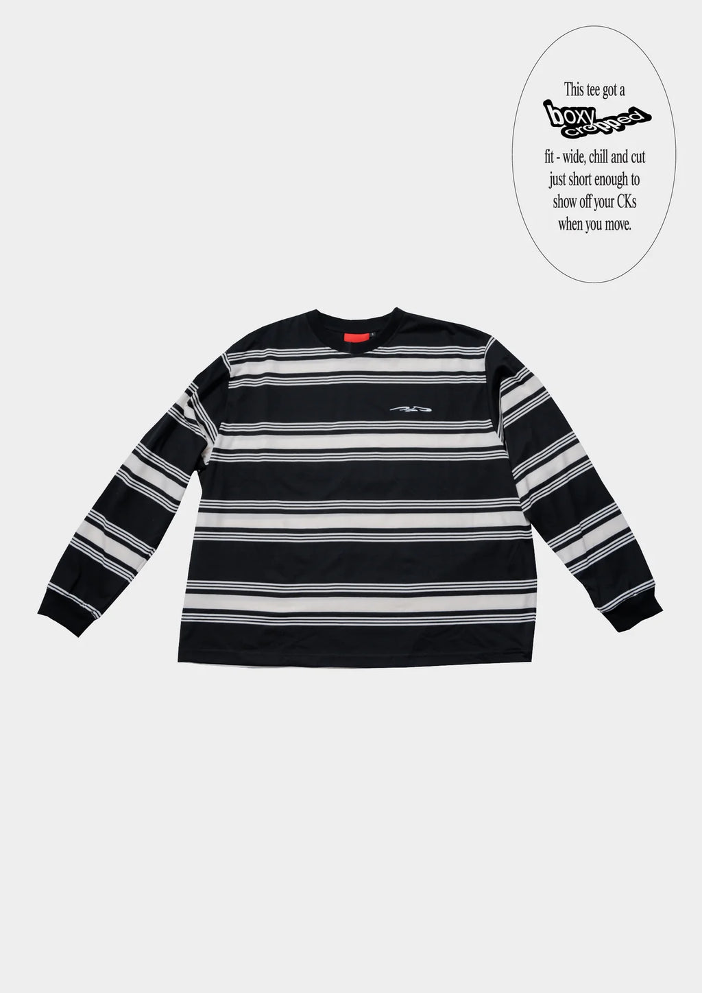 LOGO STRIPE CROPPED L/S TEE