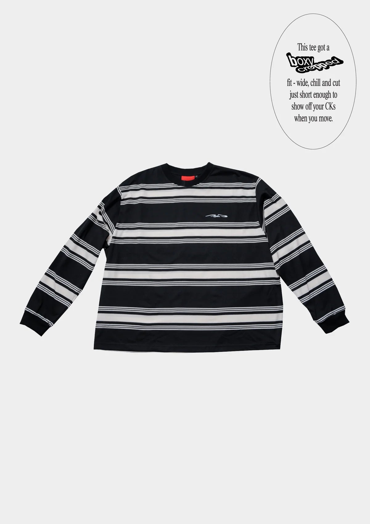 LOGO STRIPE CROPPED L/S TEE