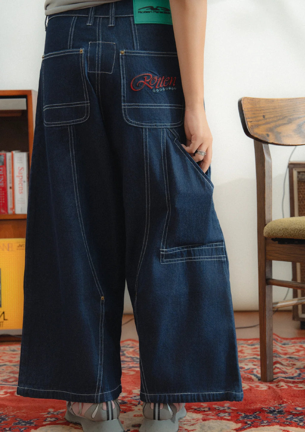 LONG DOUBLE KNEE JEAN