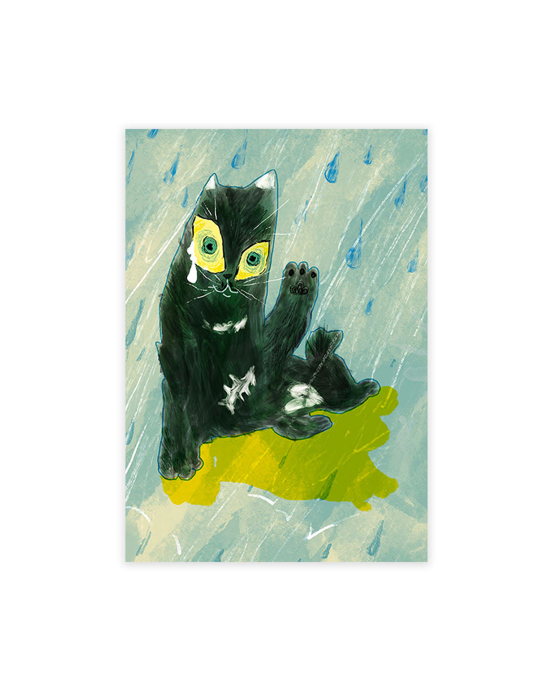 RISOGRAPH POSTCARD - RAIN