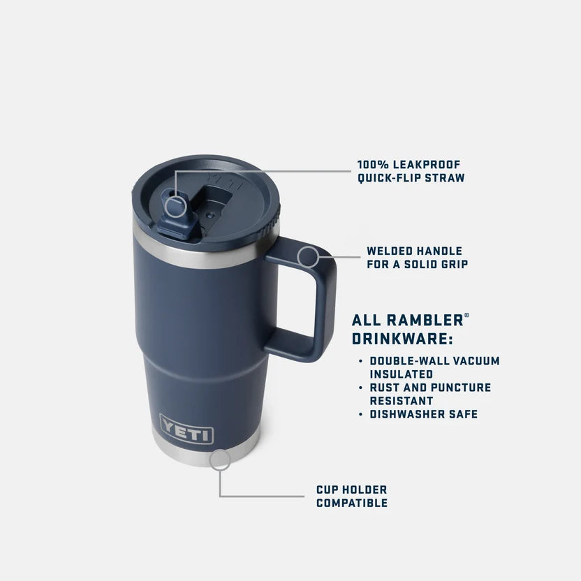 RAMBLER 20 OZ TRAVEL STR MUG BLACK