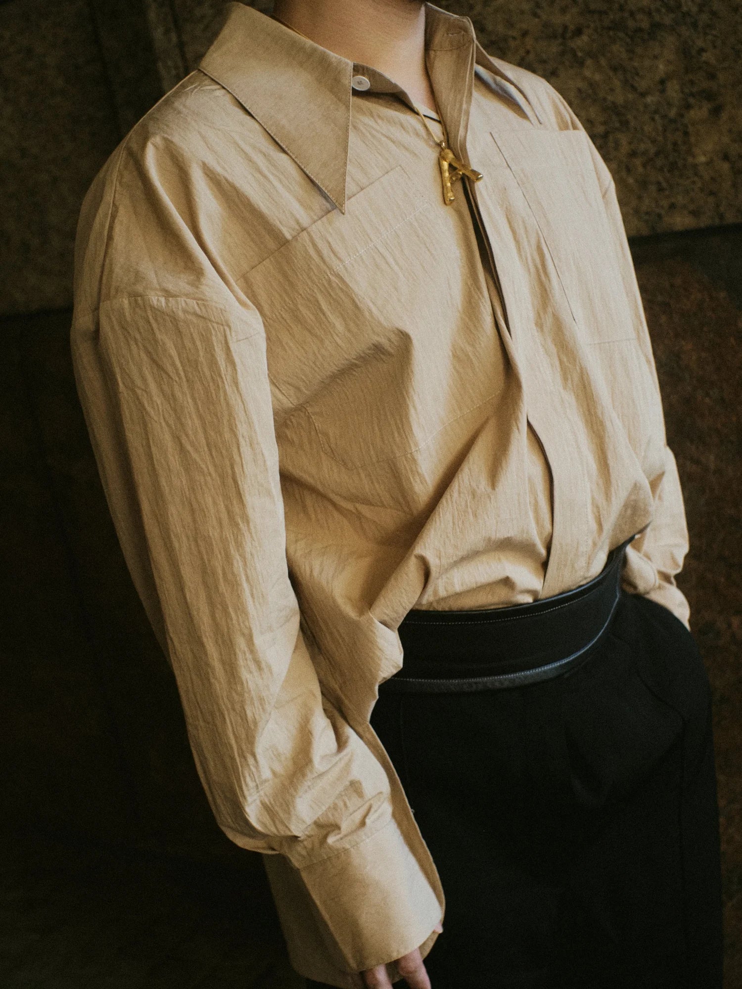 "JONA" OVERSIZED SHIRT CAMEL