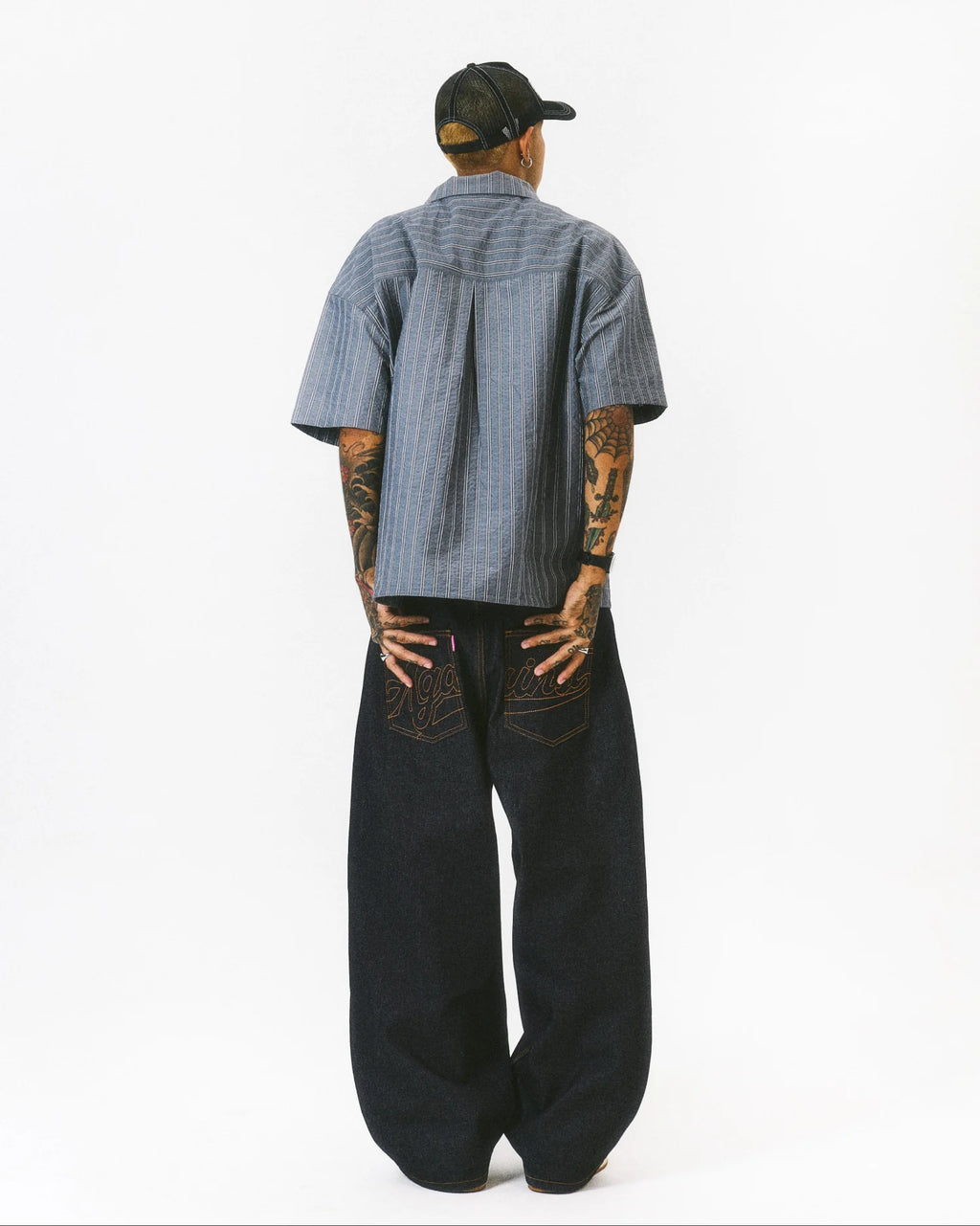 STRIPE STANDARD SHIRT GREY