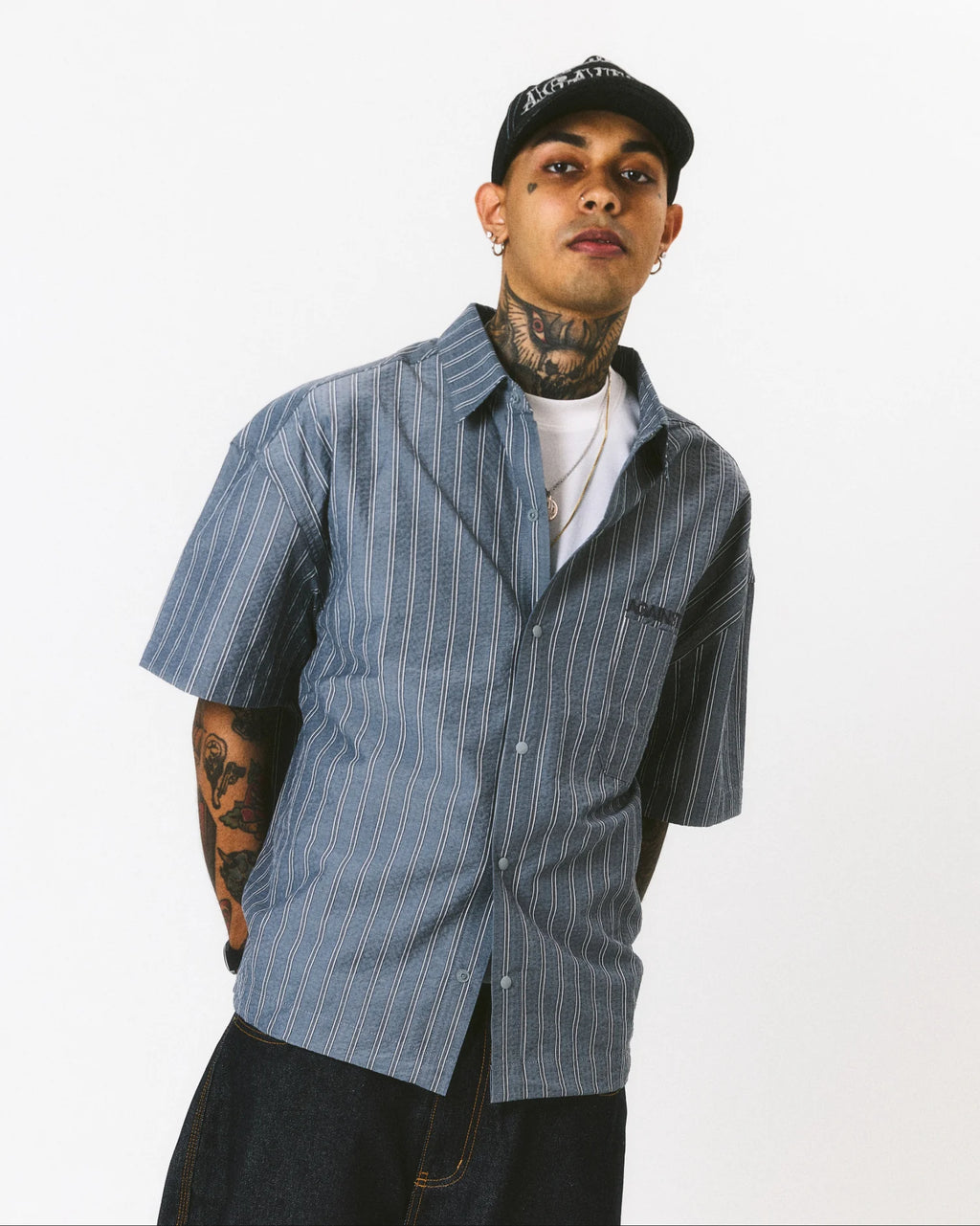 STRIPE STANDARD SHIRT GREY