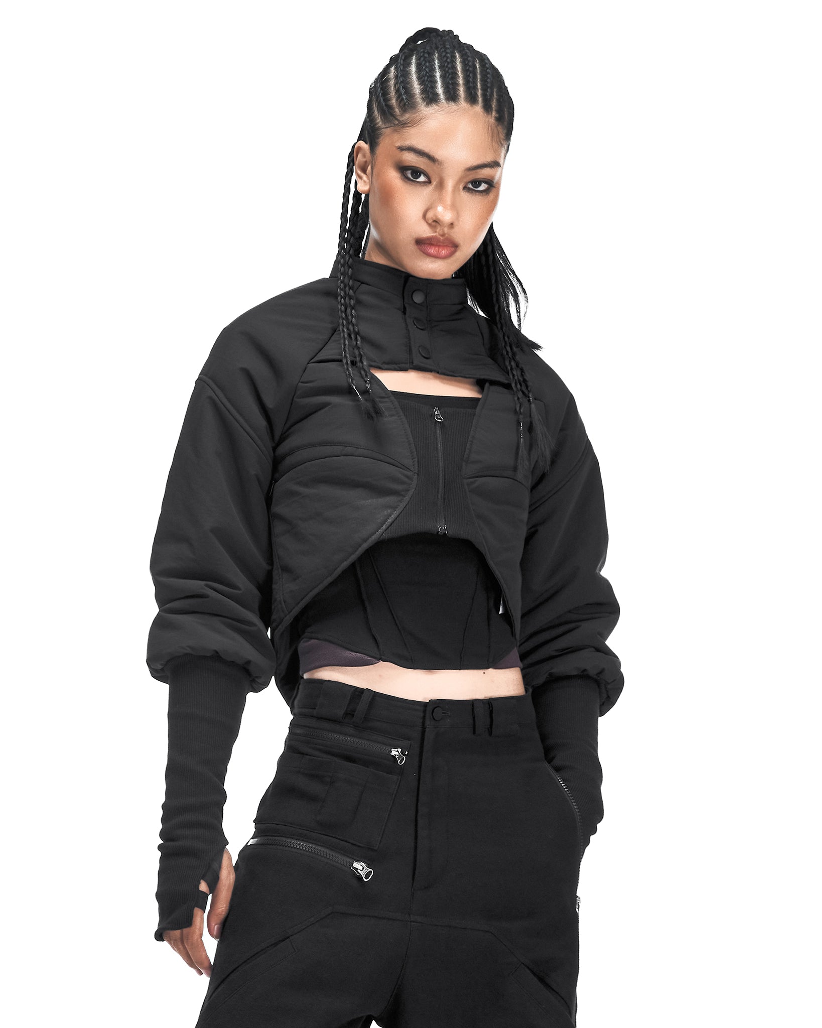 SYNE CROPPED JACKET BLACK