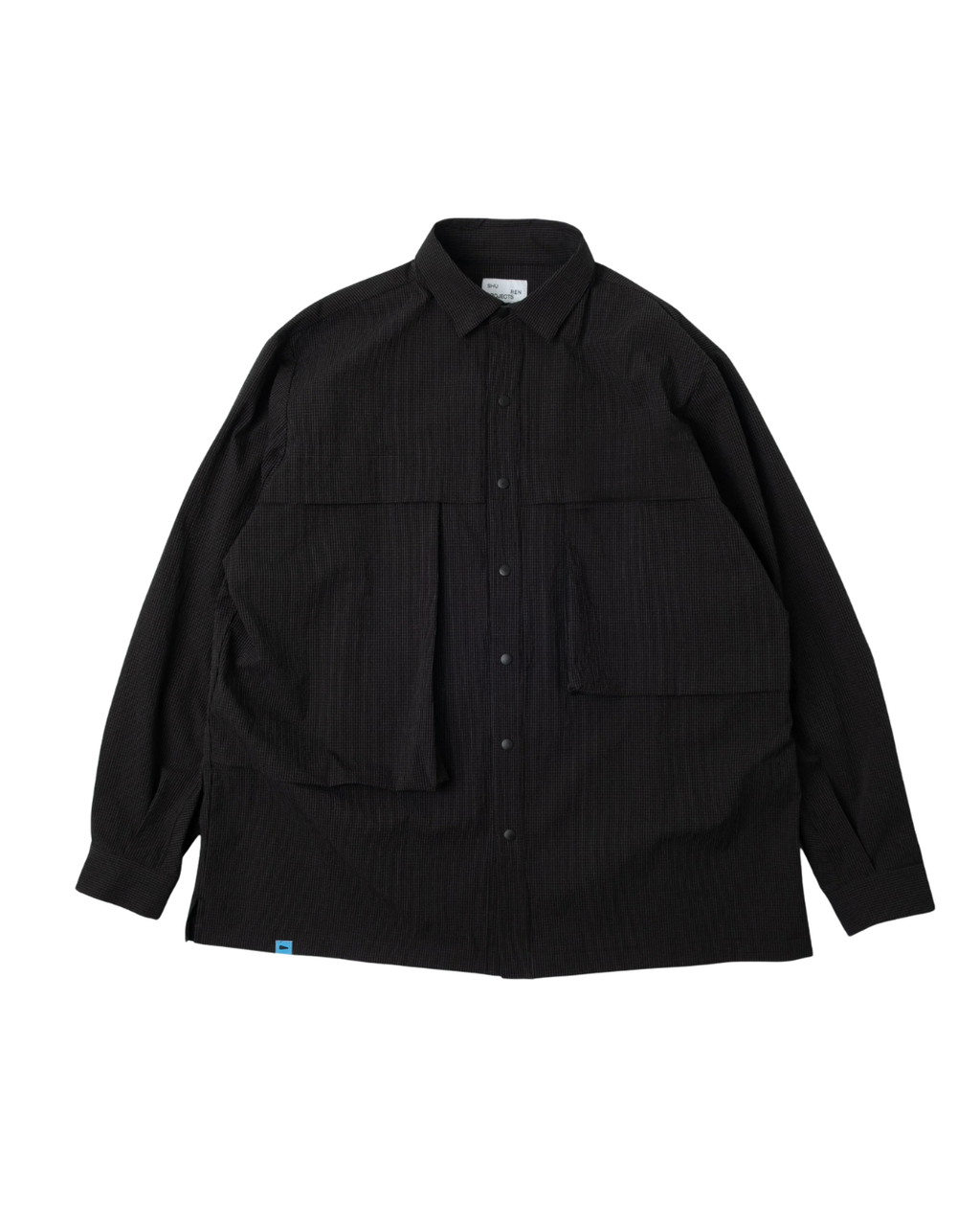 SEERSUCKER SHIRT JACKET NYLON BLACK