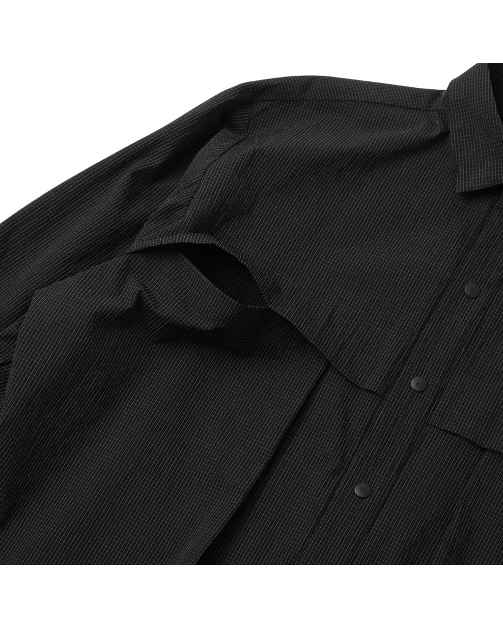 SEERSUCKER SHIRT JACKET NYLON BLACK