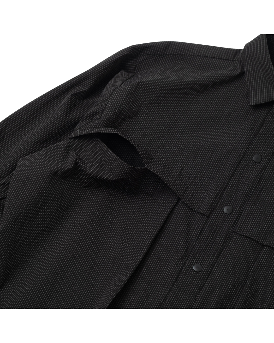 SEERSUCKER SHIRT JACKET NYLON BLACK