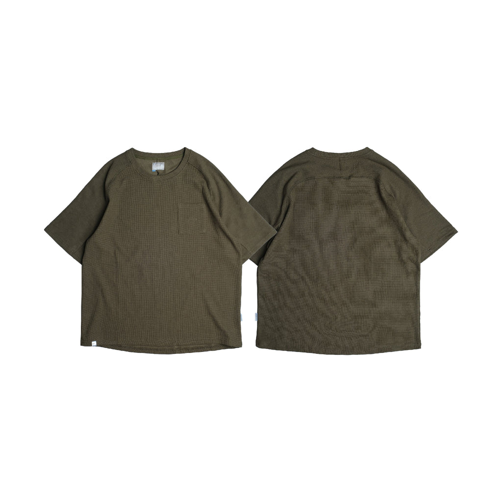 Shuren Waffle Tee / Cotton OLIVE