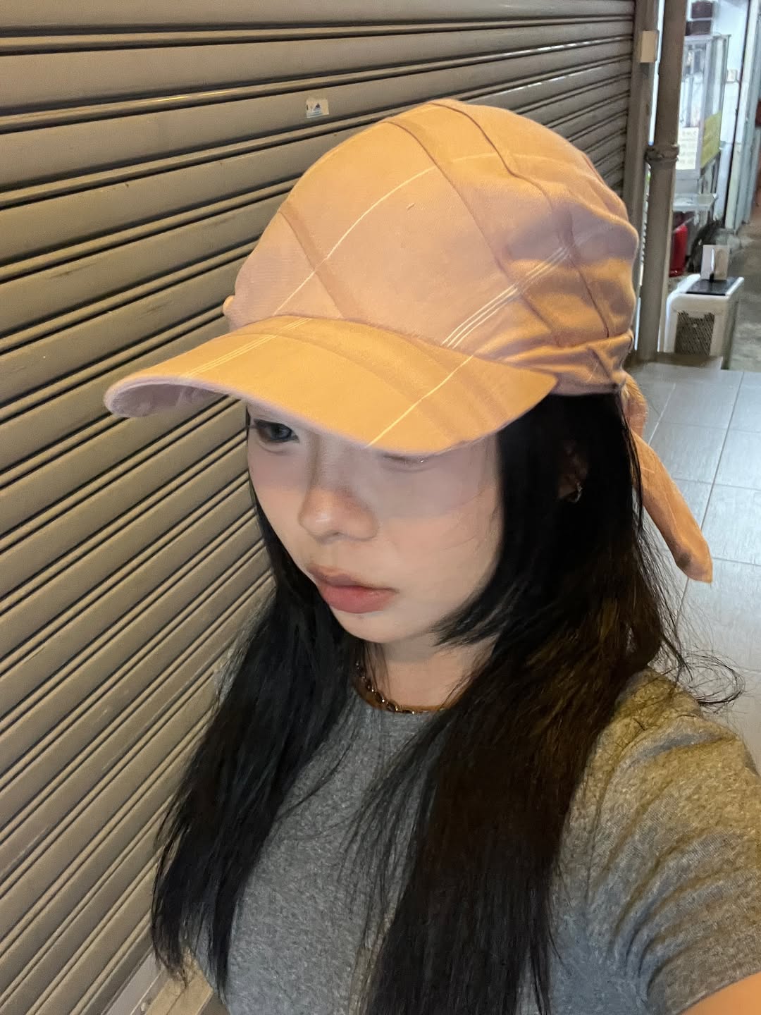 SILLYSALLY Pink Checkered Scarf Hat