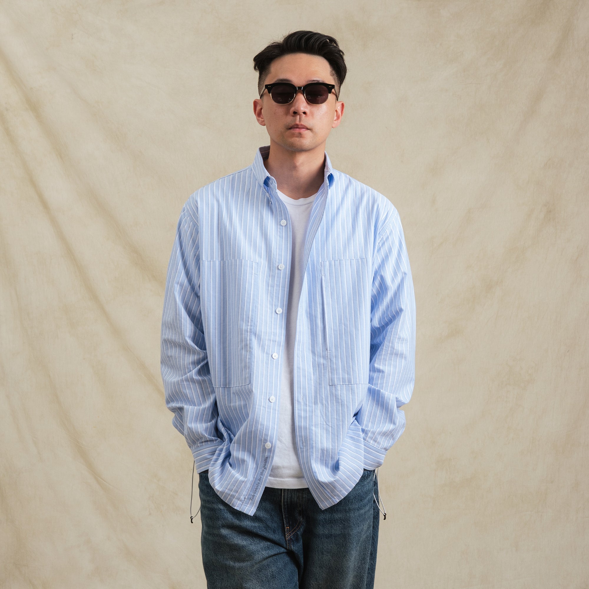 Shuren Stripe Sidepull Shirt / Cotton