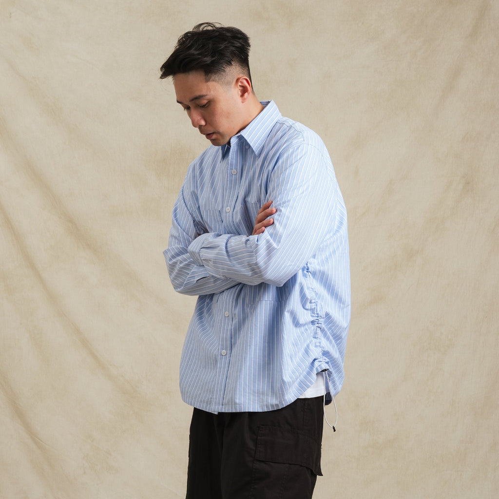 Shuren Stripe Sidepull Shirt / Cotton