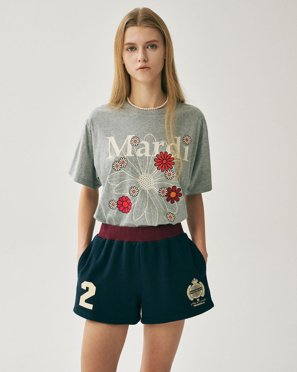 TSHIRT FLOWERMARDI BLOSSOM GREY IVORY