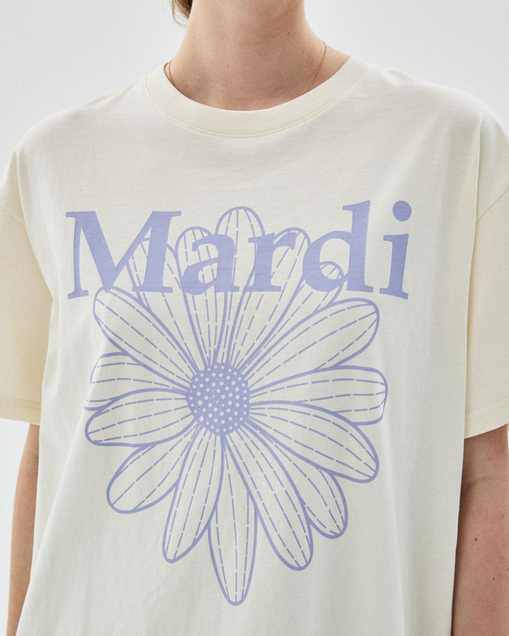 T-SHIRT FLOWERMARDI CREAM LIGHTPURPLE