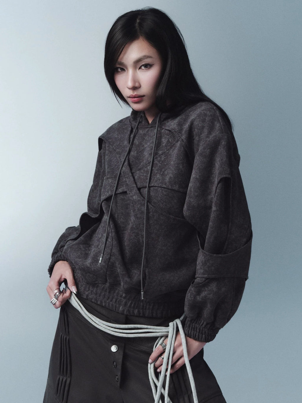 TENSHIFT HOODIE DARK GREY BLUE
