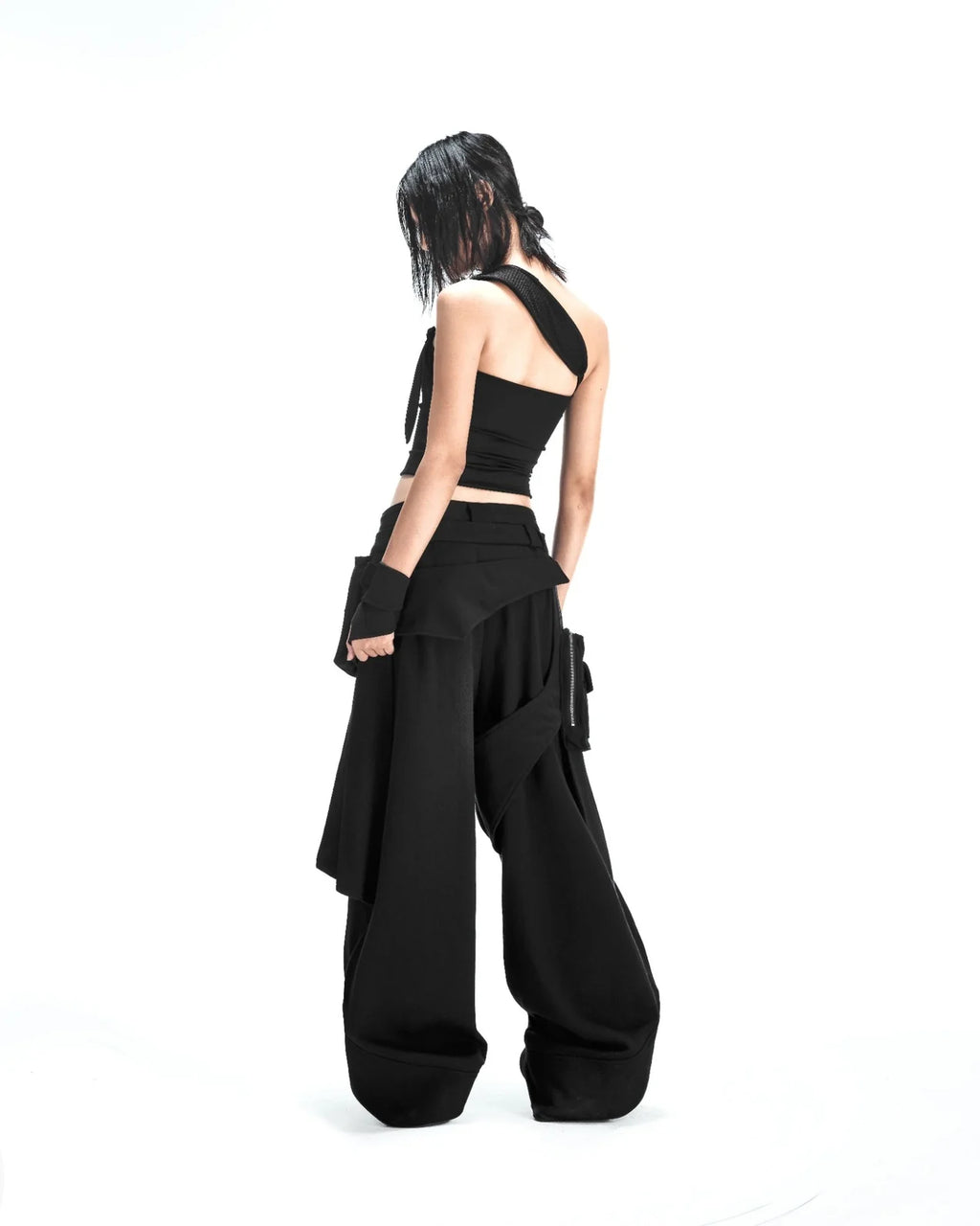ACX' GEAR LAYERED SKIRT PANTS BLACK