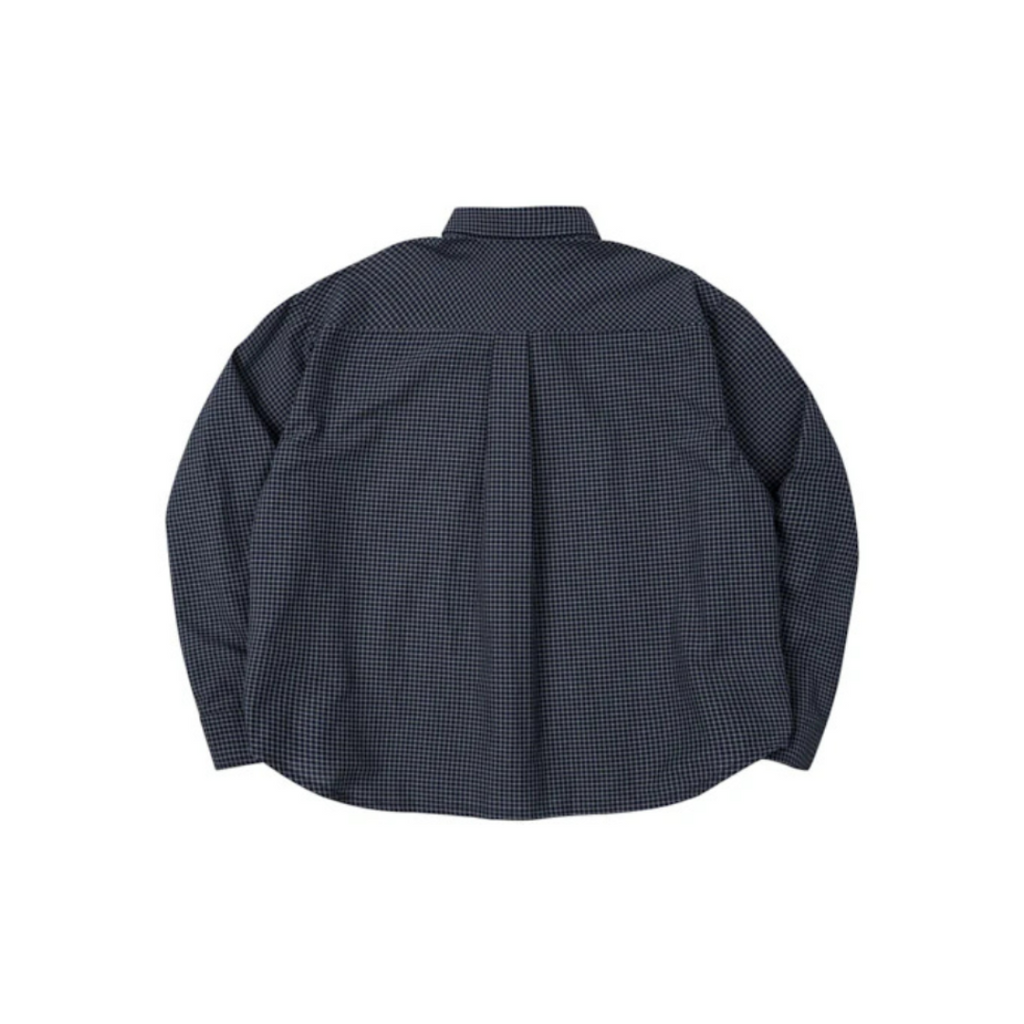 GINGHAM OVERSIZE SHIRT NAVY