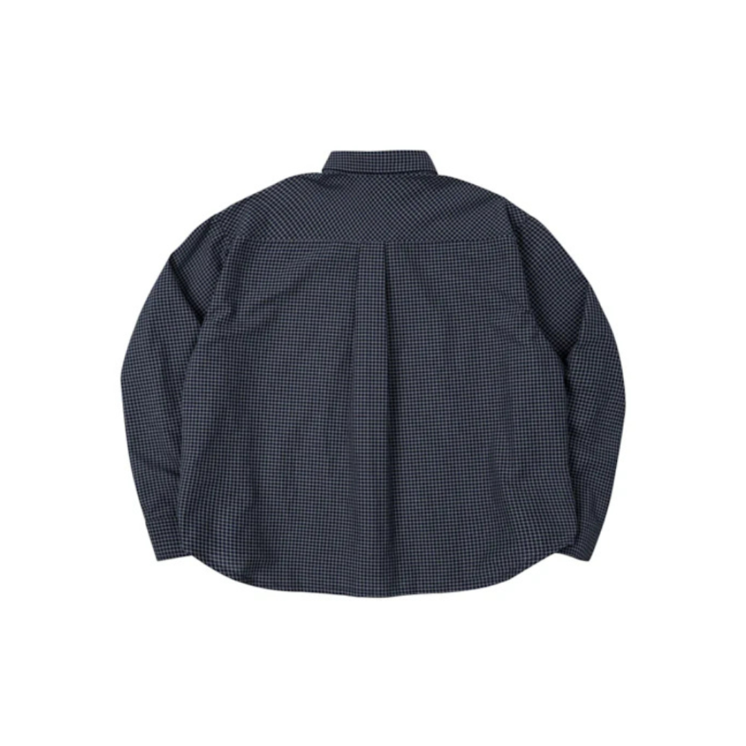 GINGHAM OVERSIZE SHIRT NAVY
