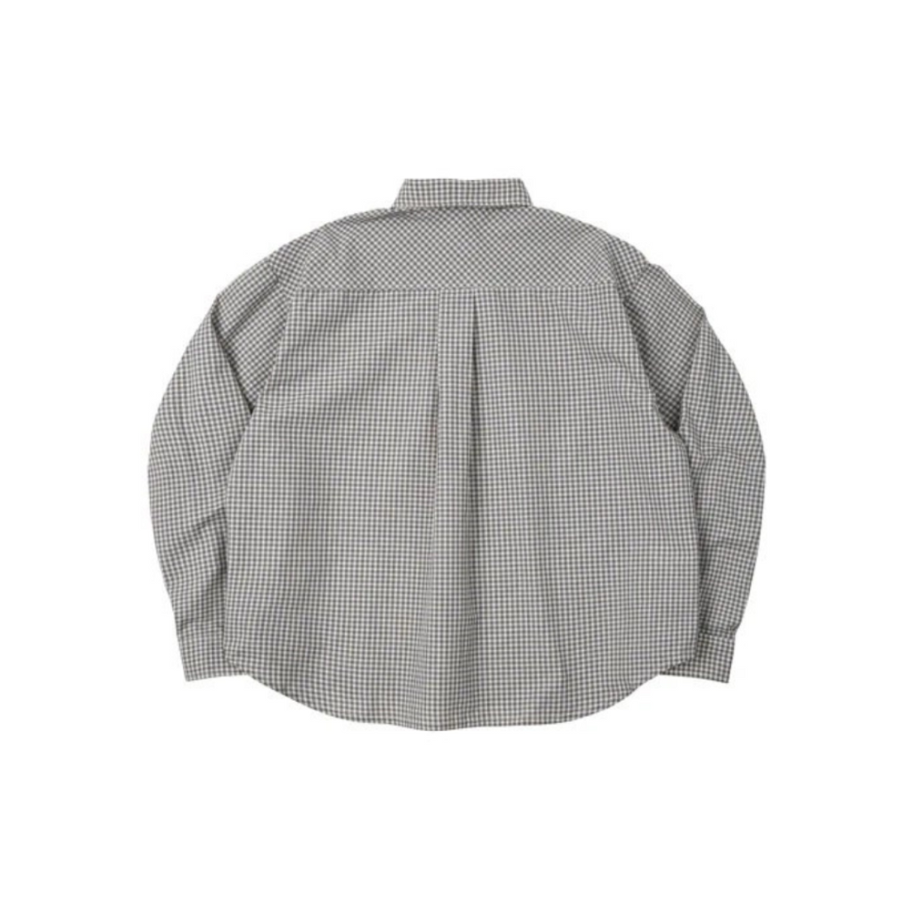 GINGHAM OVERSIZE SHIRT OLIVE GREY