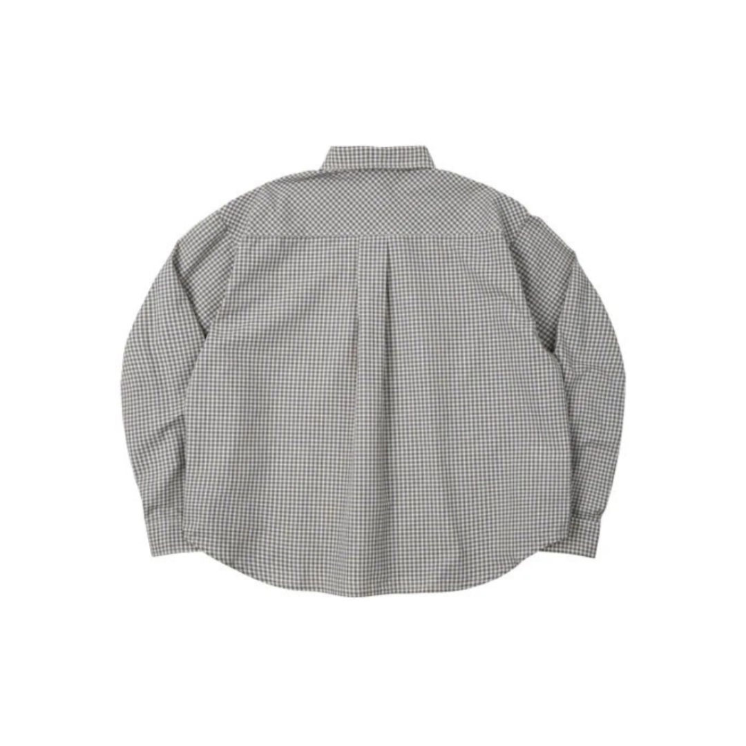 GINGHAM OVERSIZE SHIRT OLIVE GREY