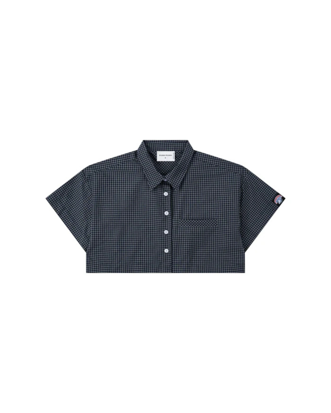 GINGHAM CROP SHIRT DEEP NAVY