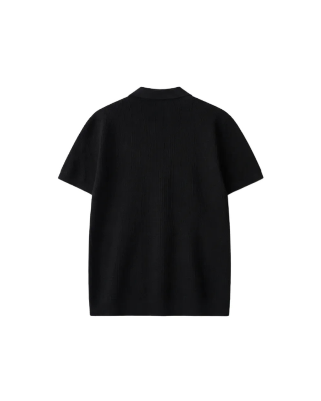 EARTH SERIES WAFFLE KNIT POLO MIDNIGHT BLACK