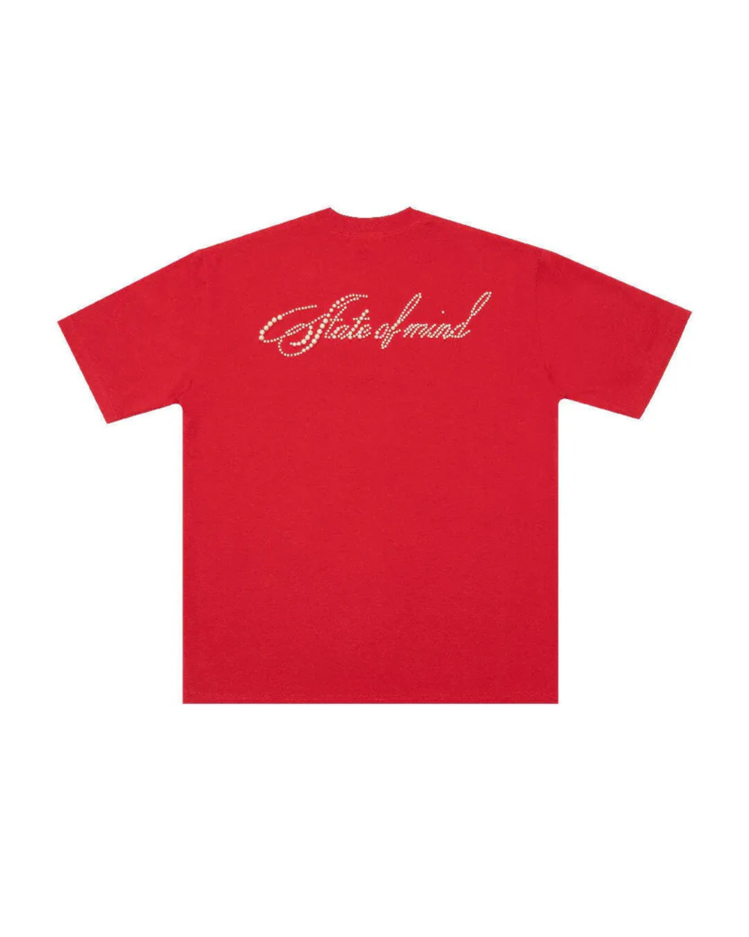 BLESSED 26 : CURSIVE PEARL LOGO TEE RED