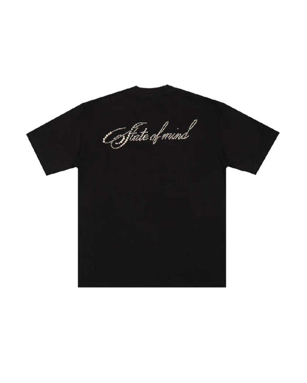 BLESSED 26 : CURSIVE PEARL LOGO TEE BLACK