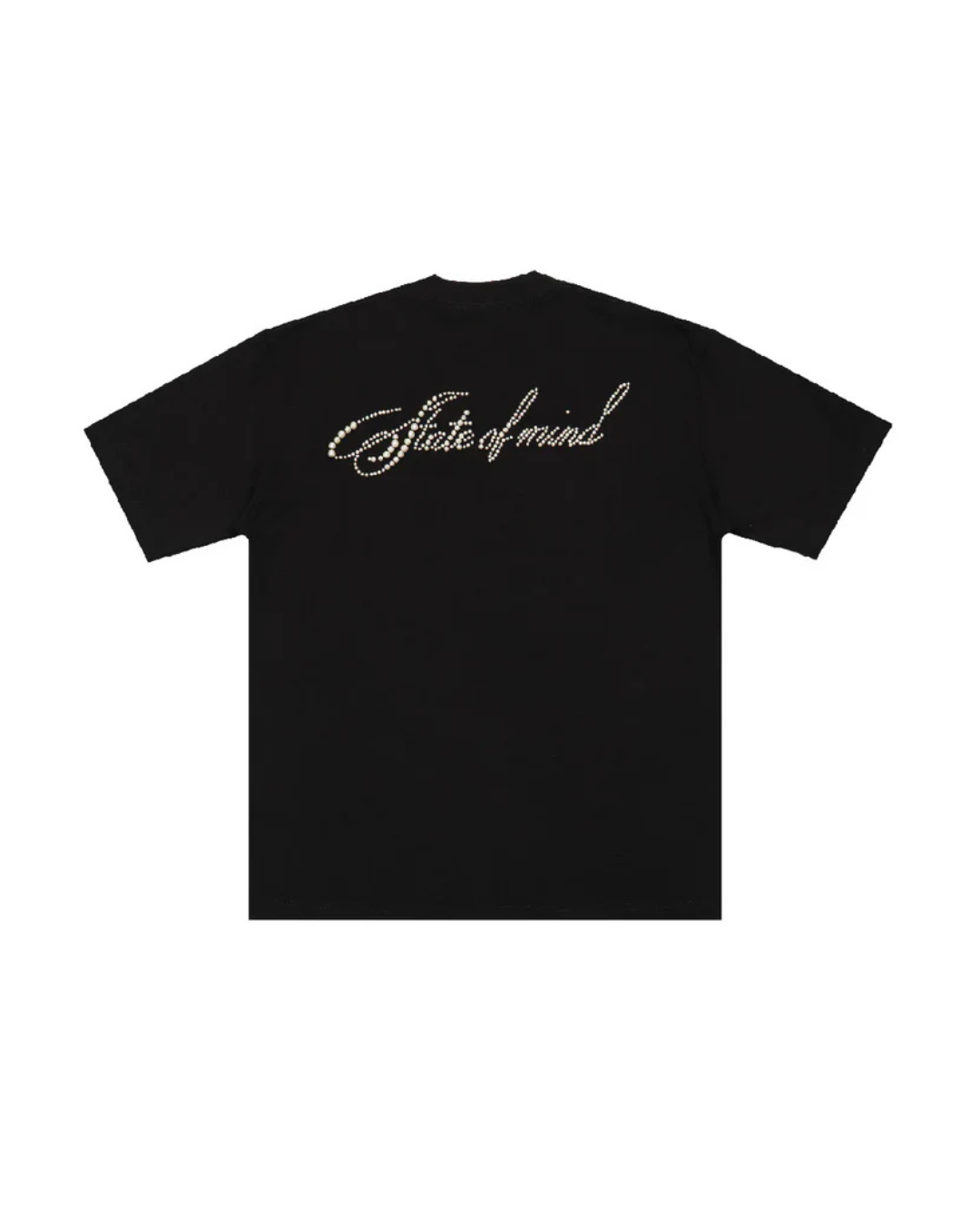 BLESSED 26 : CURSIVE PEARL LOGO TEE BLACK