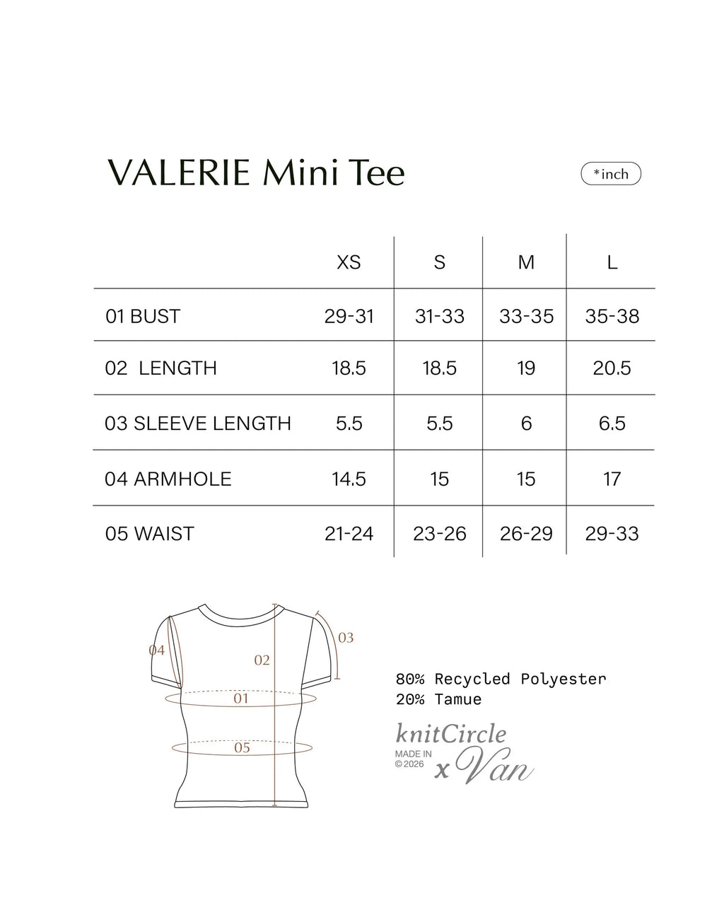 VALERIE MINI TEE BROWN