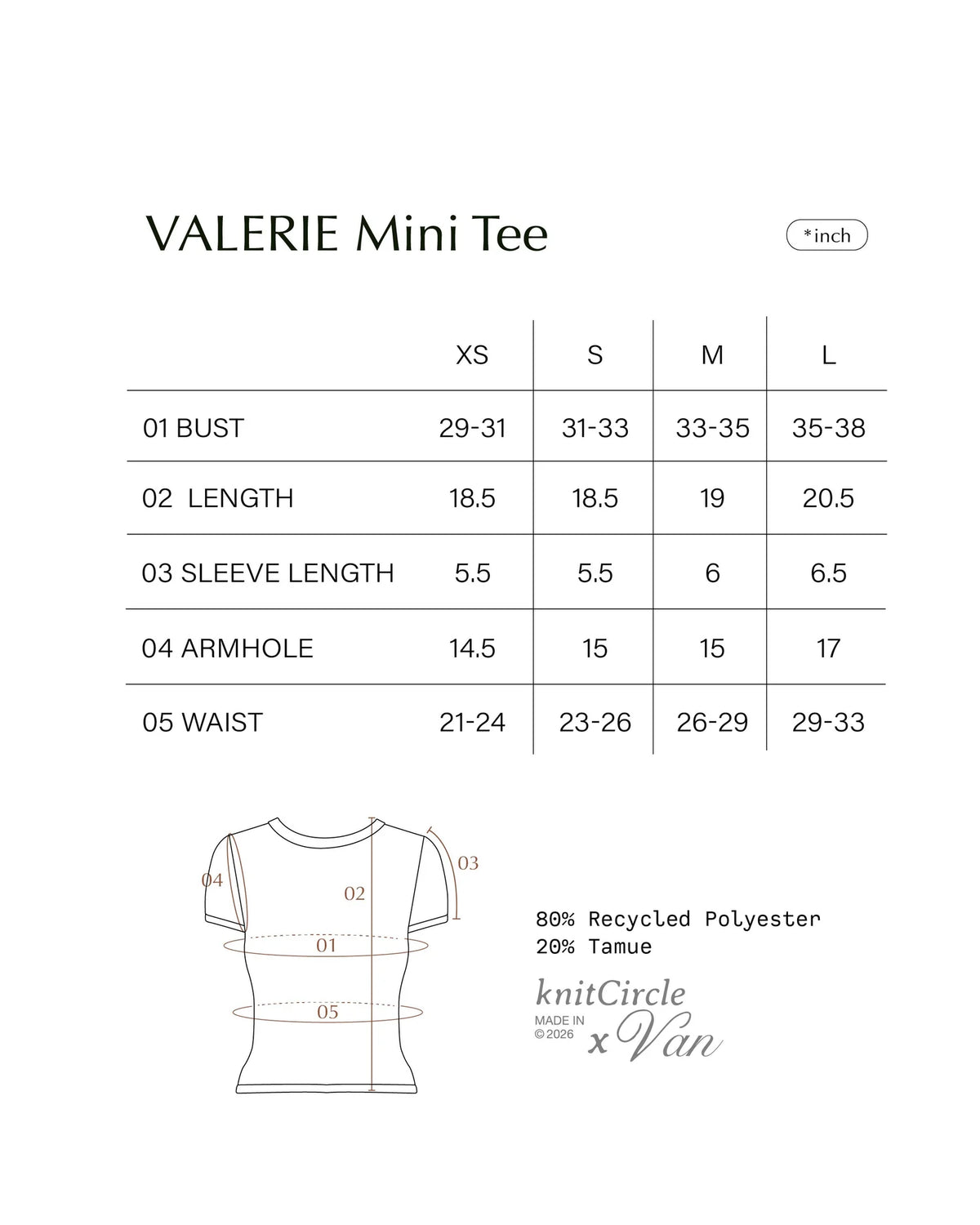 VALERIE MINI TEE BROWN