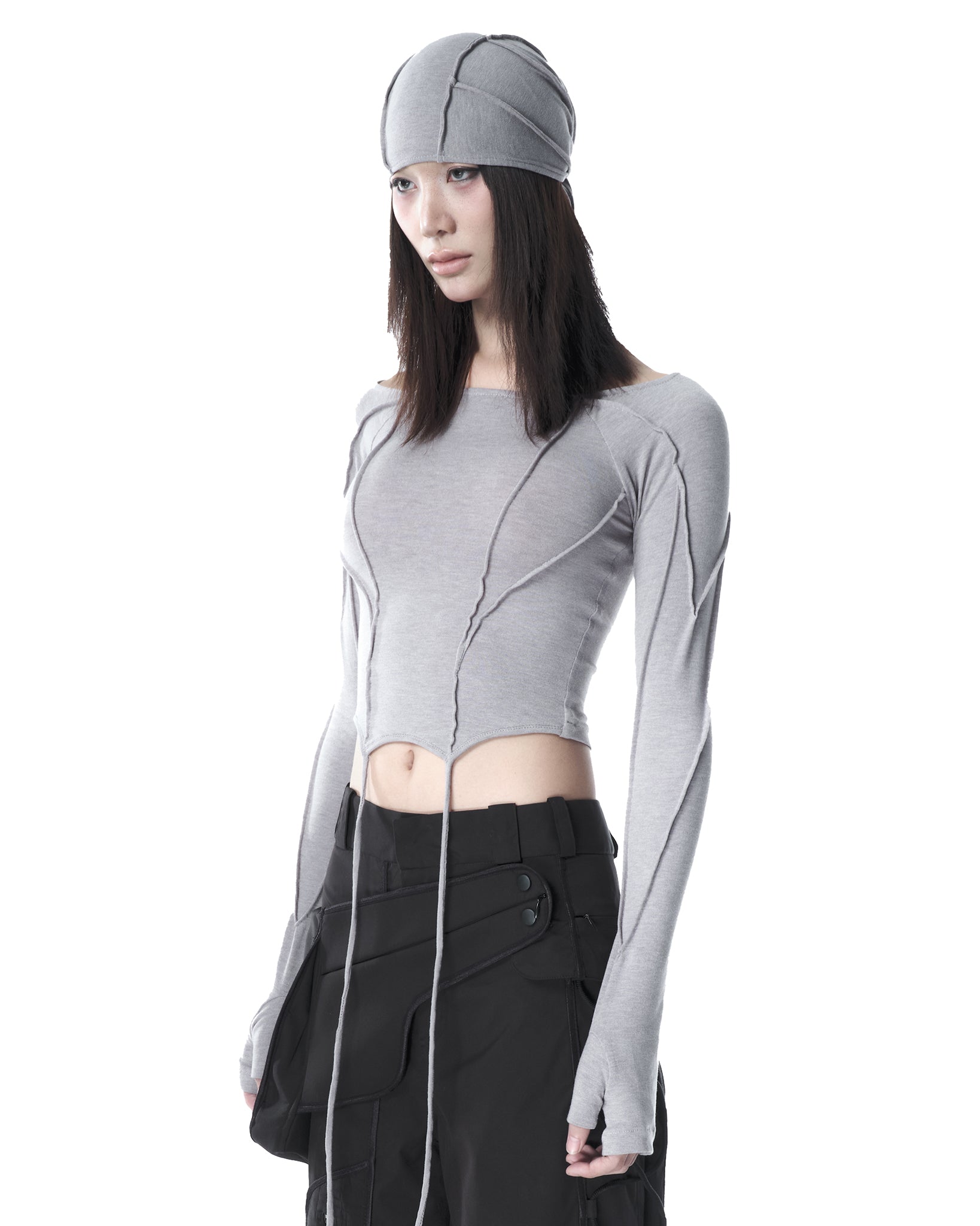 XIVIX TOP & HEADPIECE LIGHT GREY