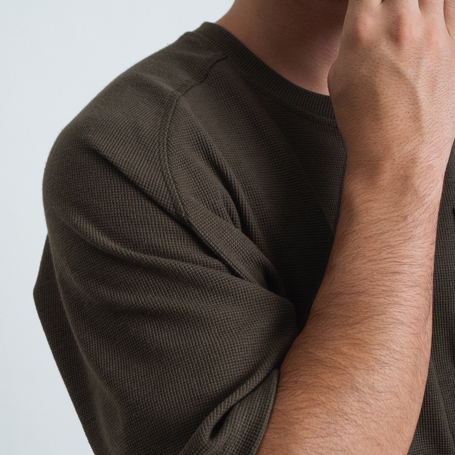 Shuren Waffle Tee / Cotton OLIVE