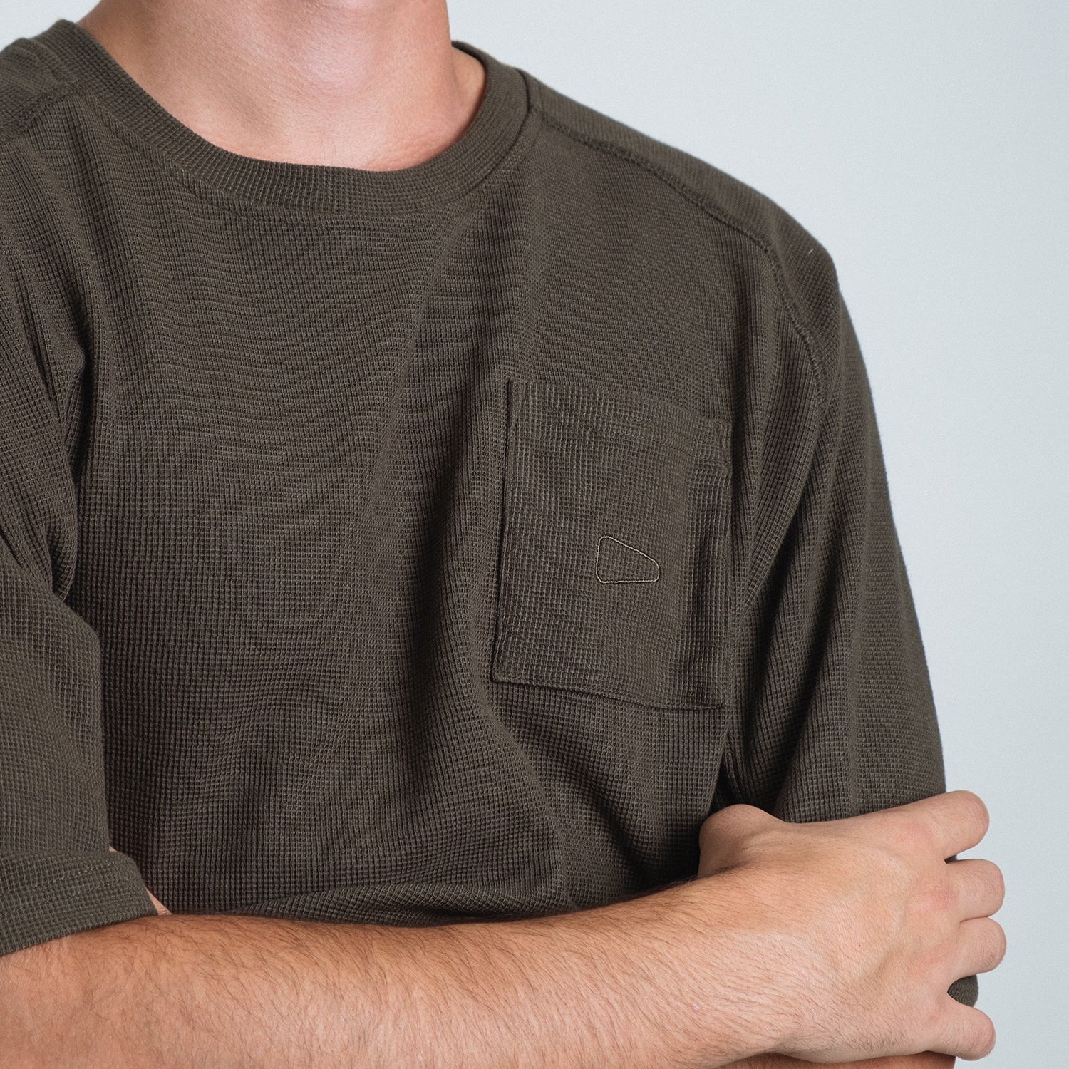 Shuren Waffle Tee / Cotton OLIVE