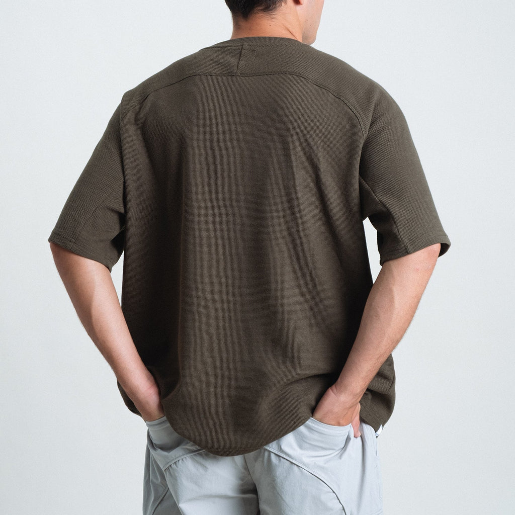 Shuren Waffle Tee / Cotton OLIVE