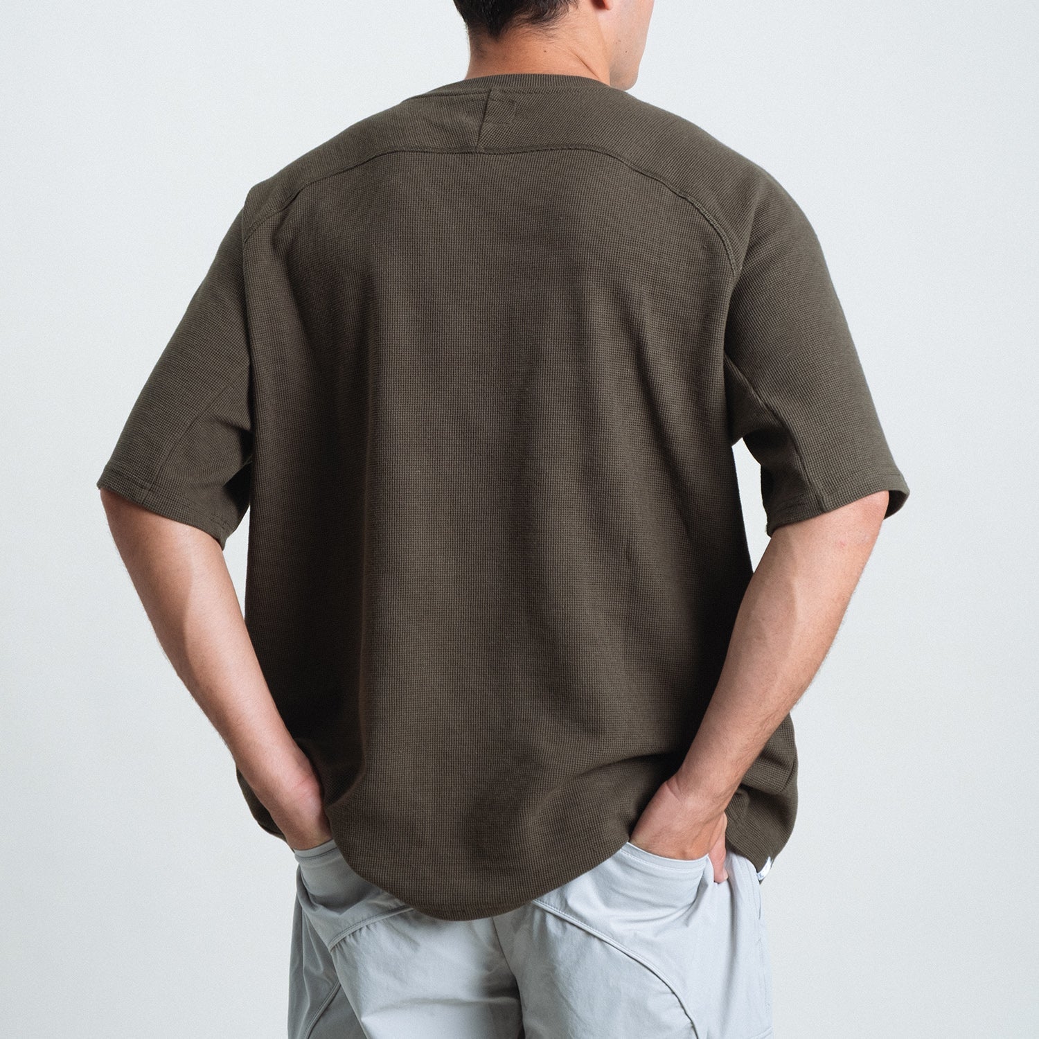 Shuren Waffle Tee / Cotton OLIVE