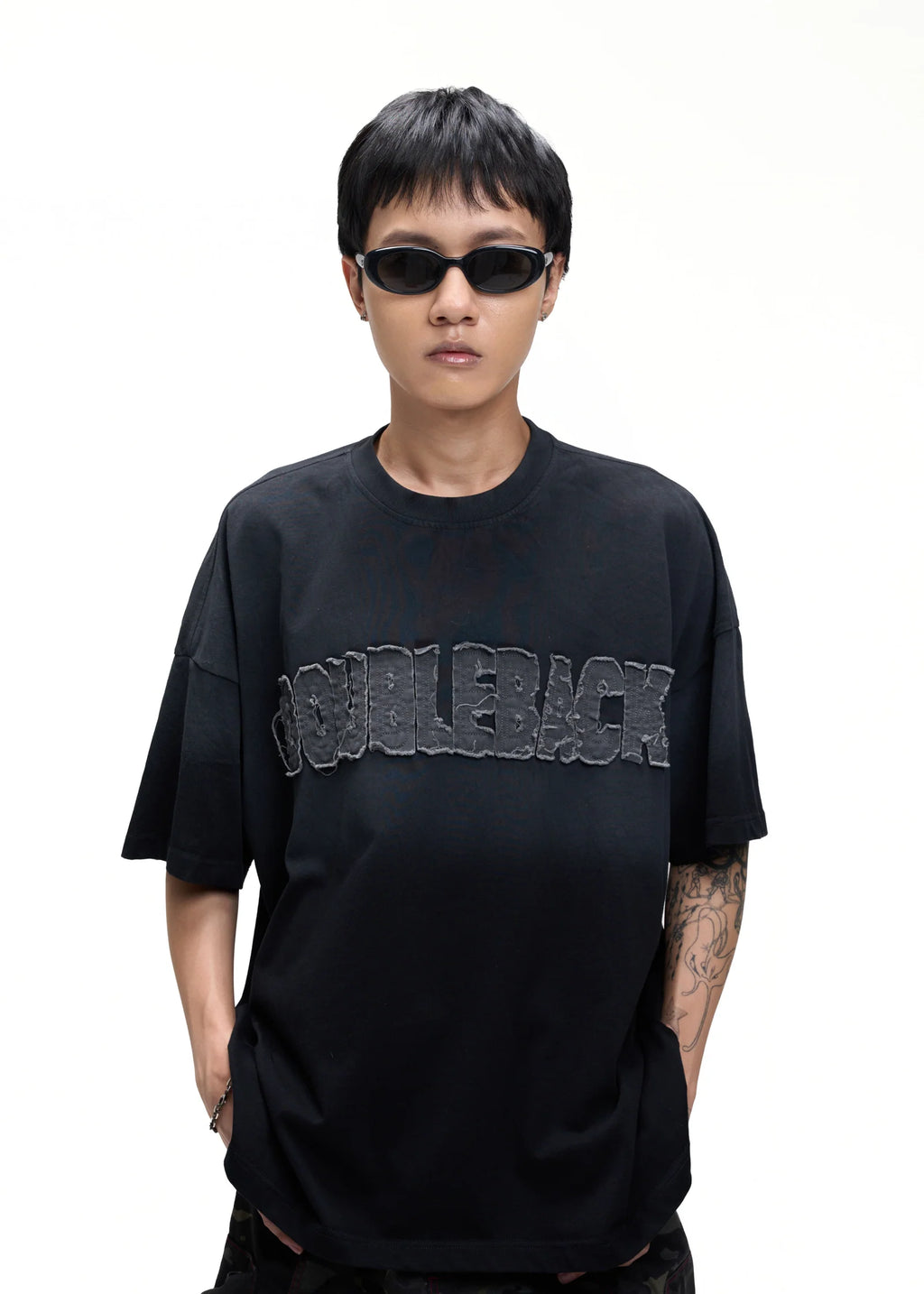 WASHED PATCH LOGO T-SHIRT OVERSIZED