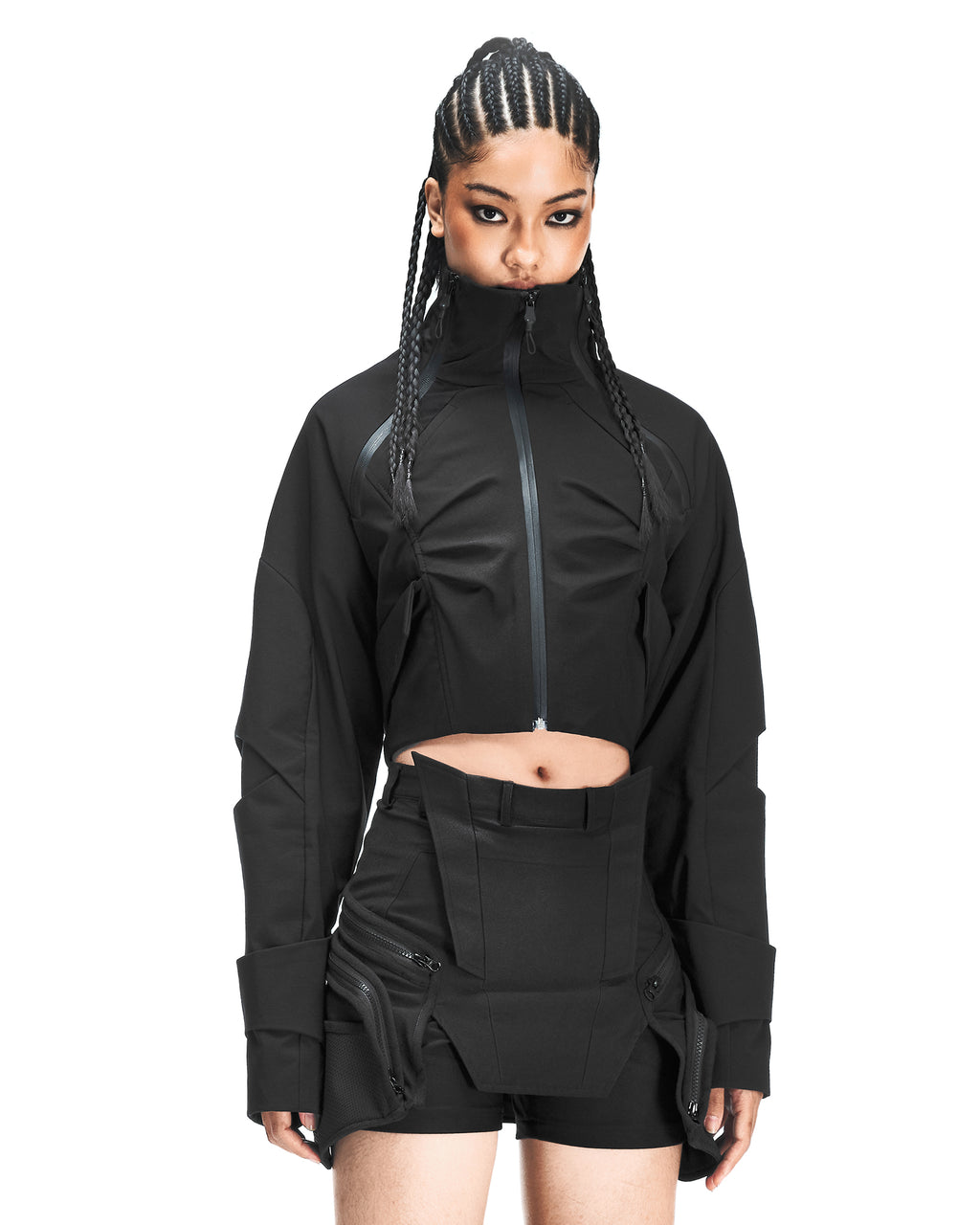 XIRVA CROPPED JACKET BLACK