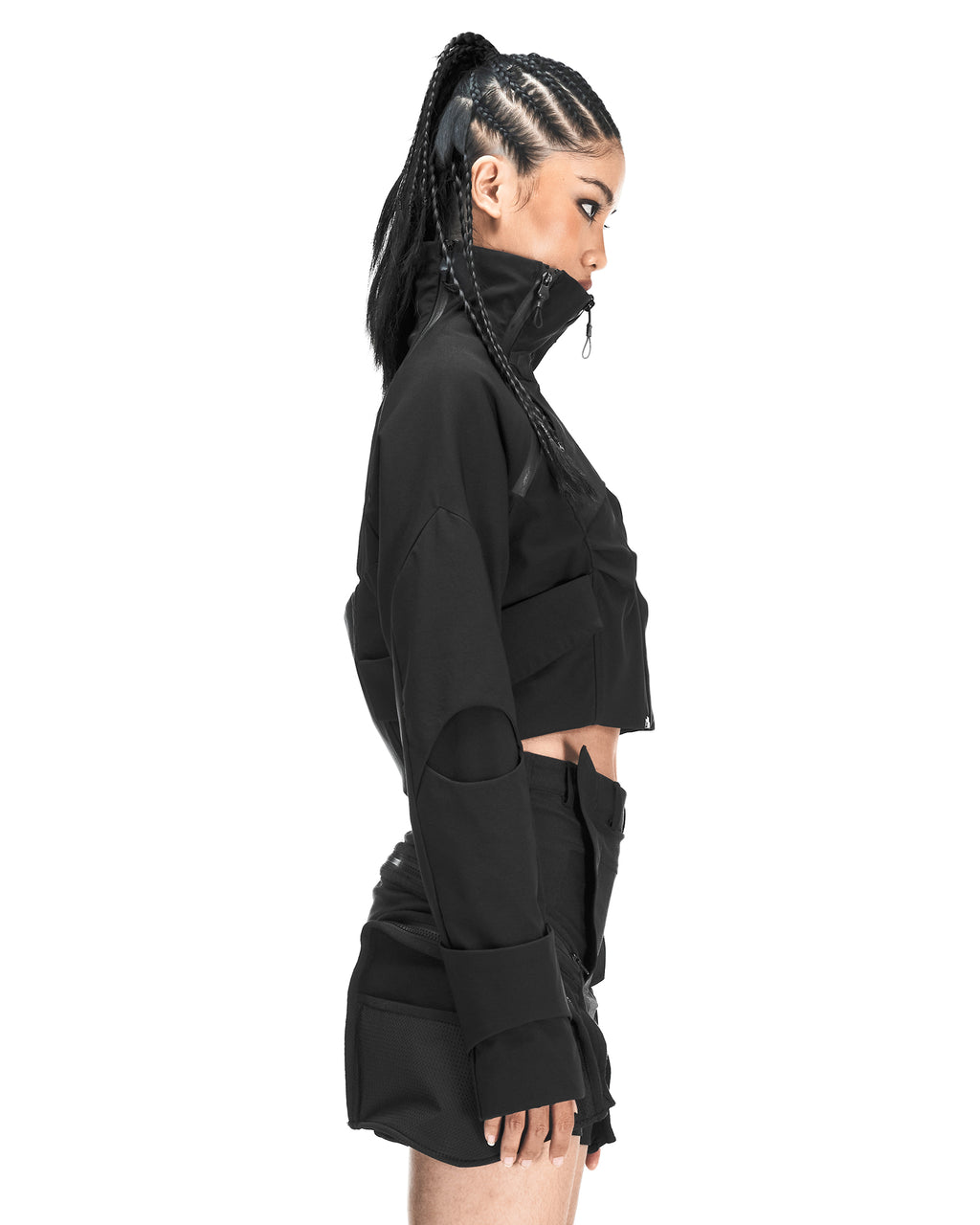 XIRVA CROPPED JACKET BLACK