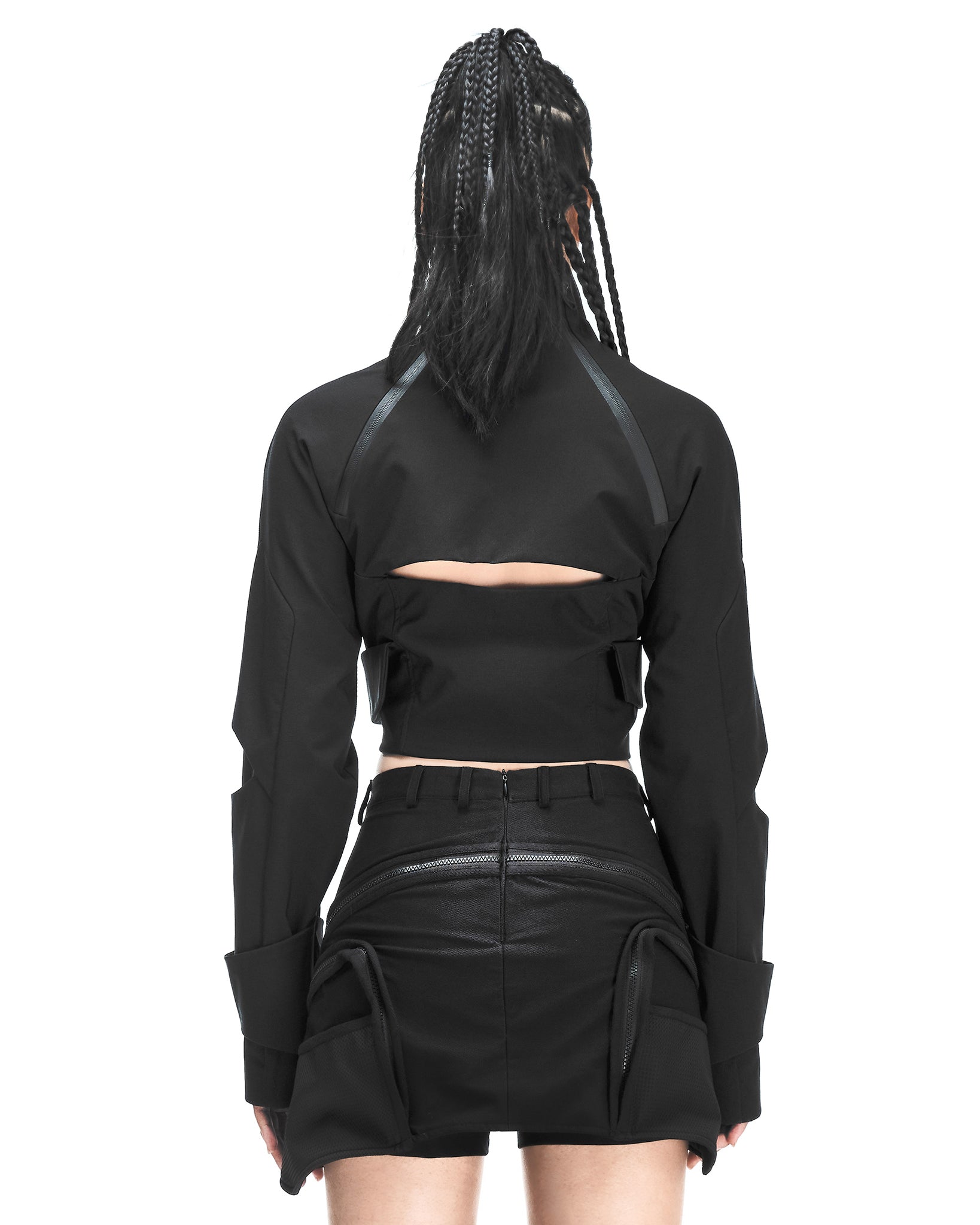 XIRVA CROPPED JACKET BLACK