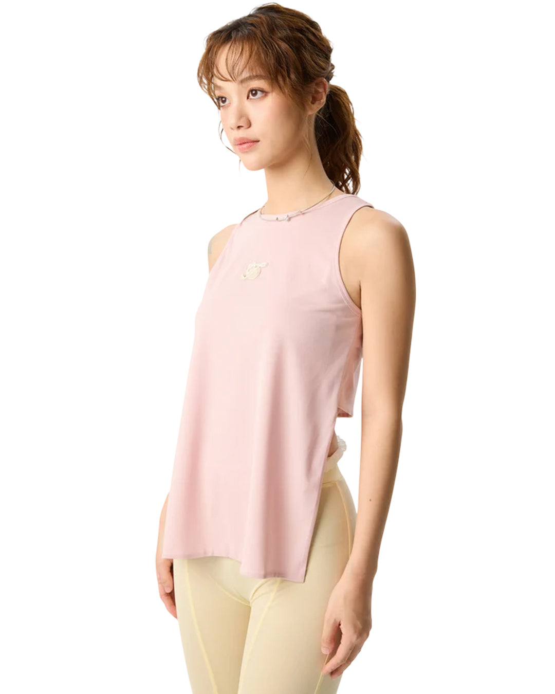 LONG FRONT AND SHORT BACK TANK TOP PINK