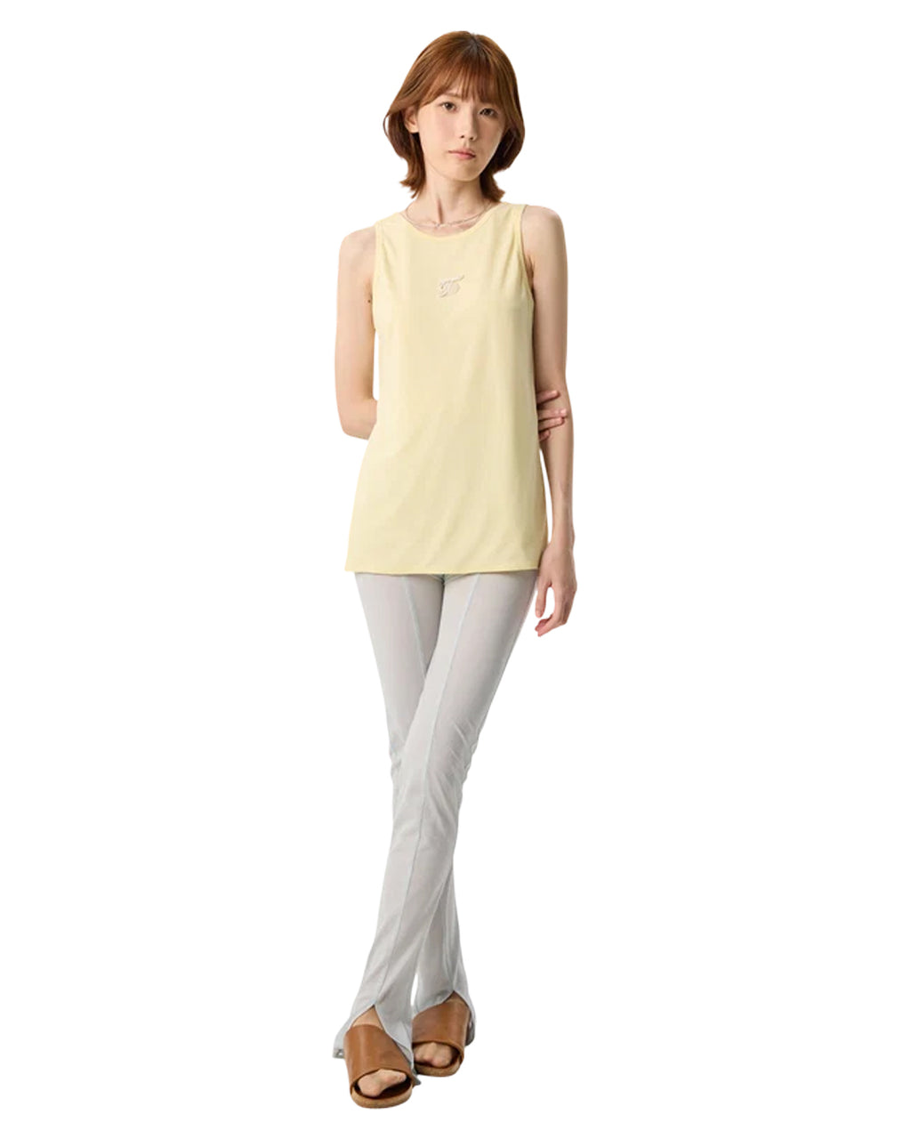 LONG FRONT AND SHORT BACK TANK TOP YELLOW