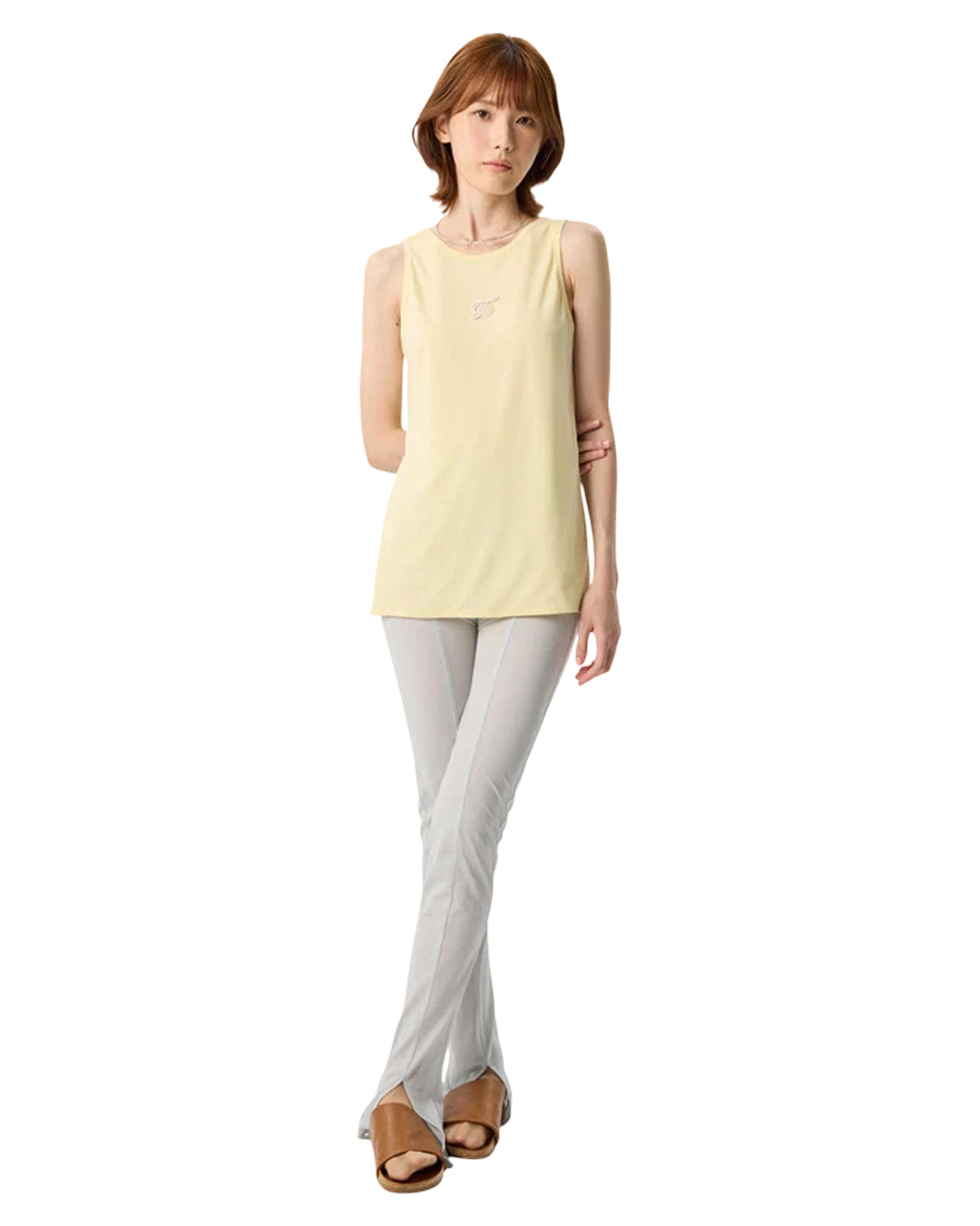 LONG FRONT AND SHORT BACK TANK TOP YELLOW