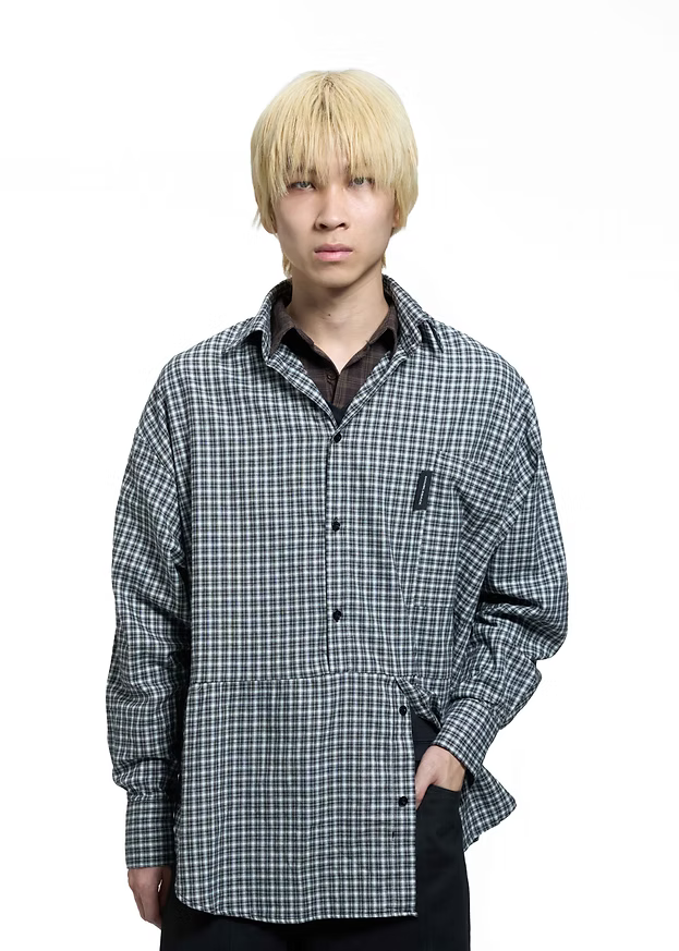 TWISTED SHIRT B&W CHECKERED