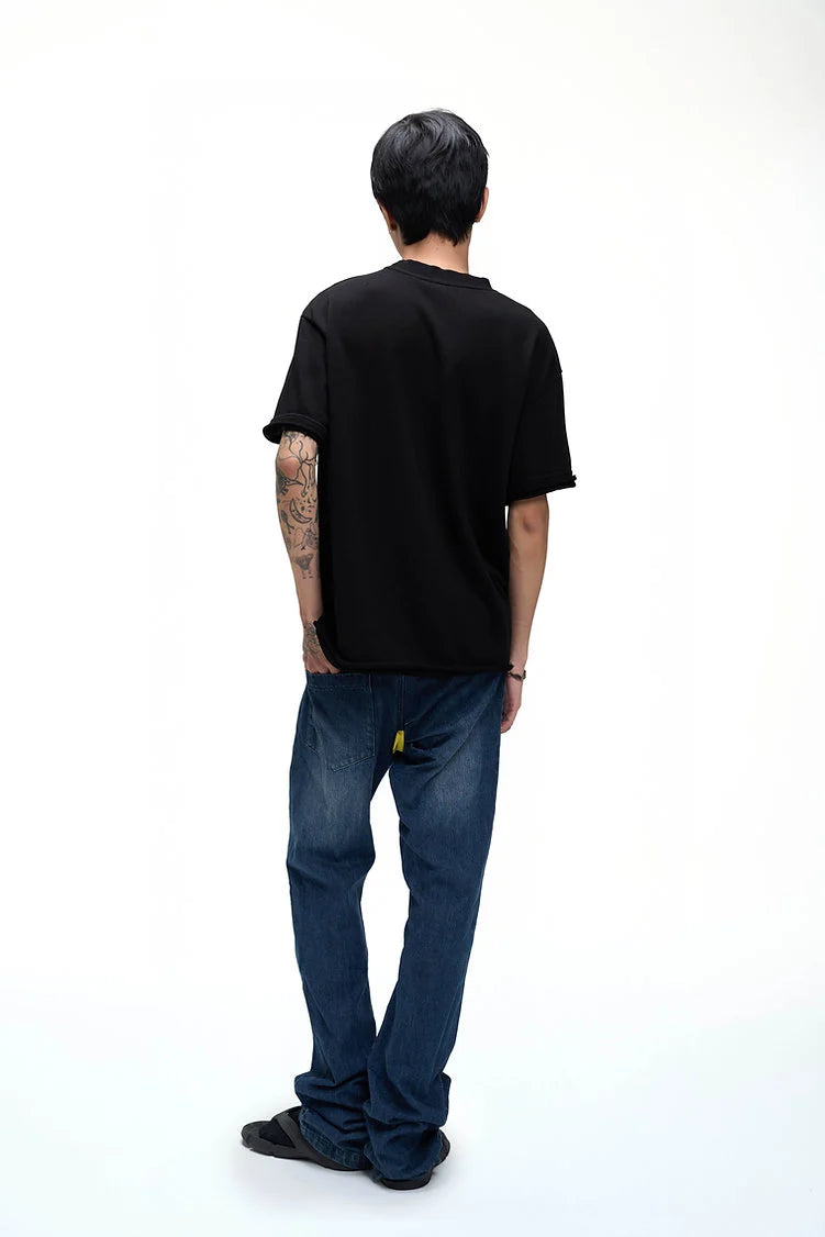 ESSENTIAL UNFINISHED TEE BLACK