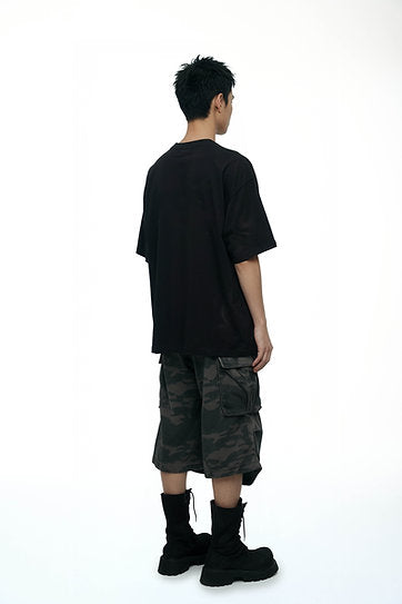 CAR PAINT SCRATCH T-SHIRT OVERSIZED BLACK